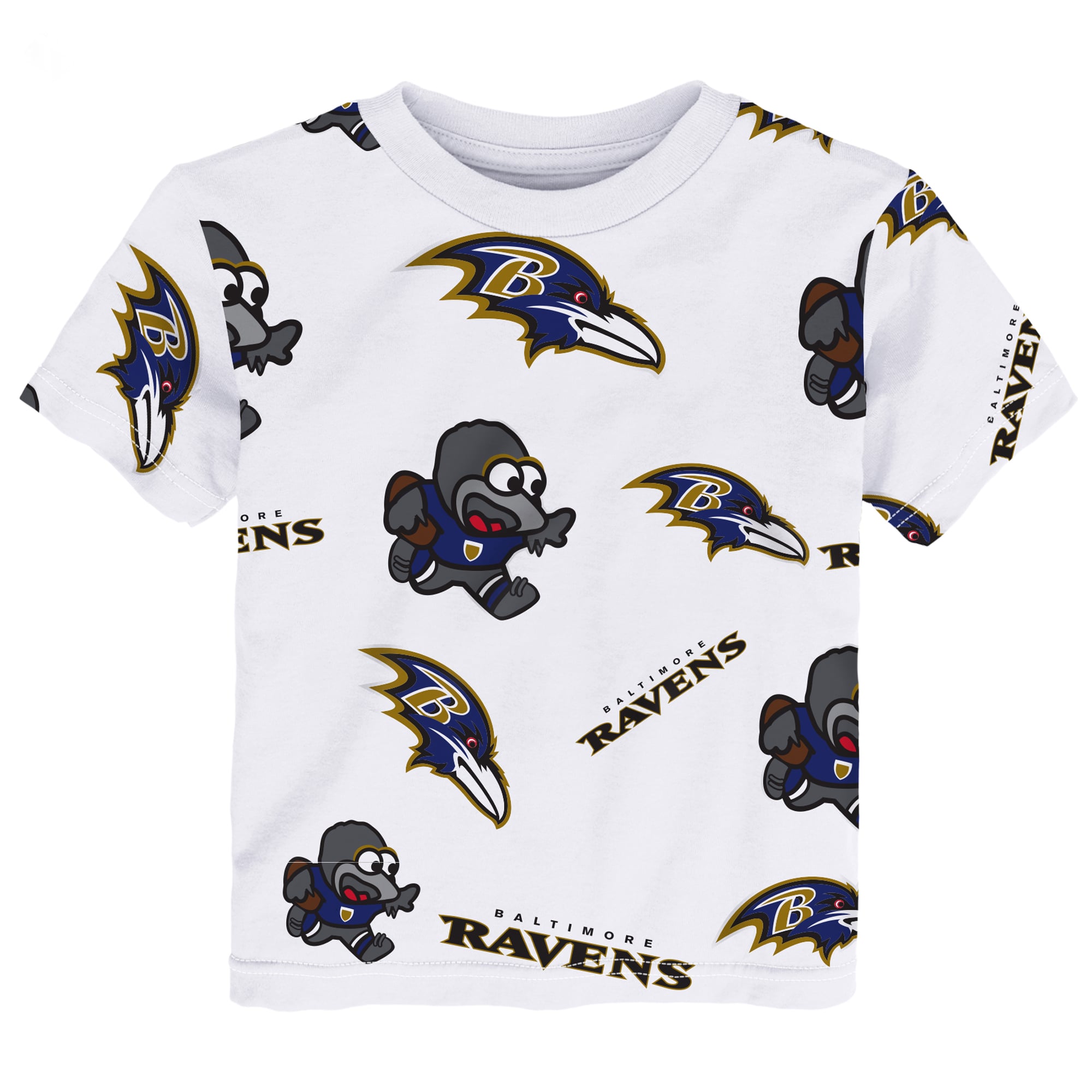 Toddler Outerstuff White Baltimore Ravens Mascot Play T-Shirt