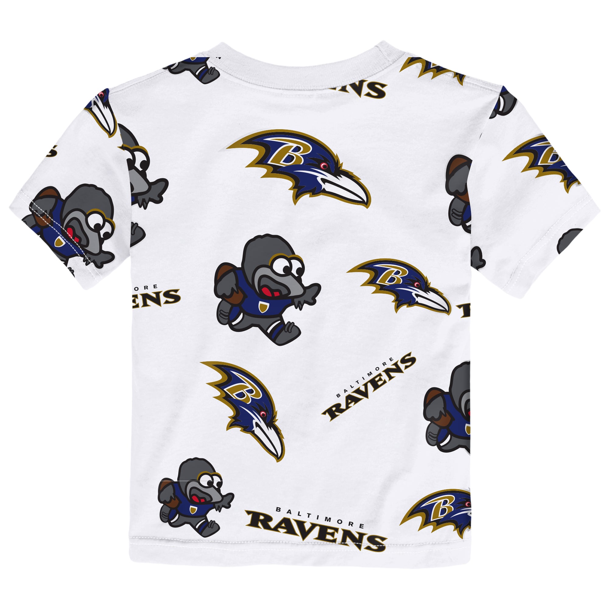 Toddler Outerstuff White Baltimore Ravens Mascot Play T-Shirt