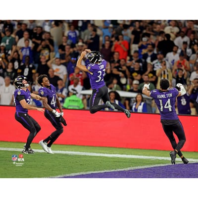 Tyler Loop Baltimore Ravens Unsigned Fanatics Authentic 2026 Week 3 Game-Winning 56-Yard Field Goal Celebration Photograph
