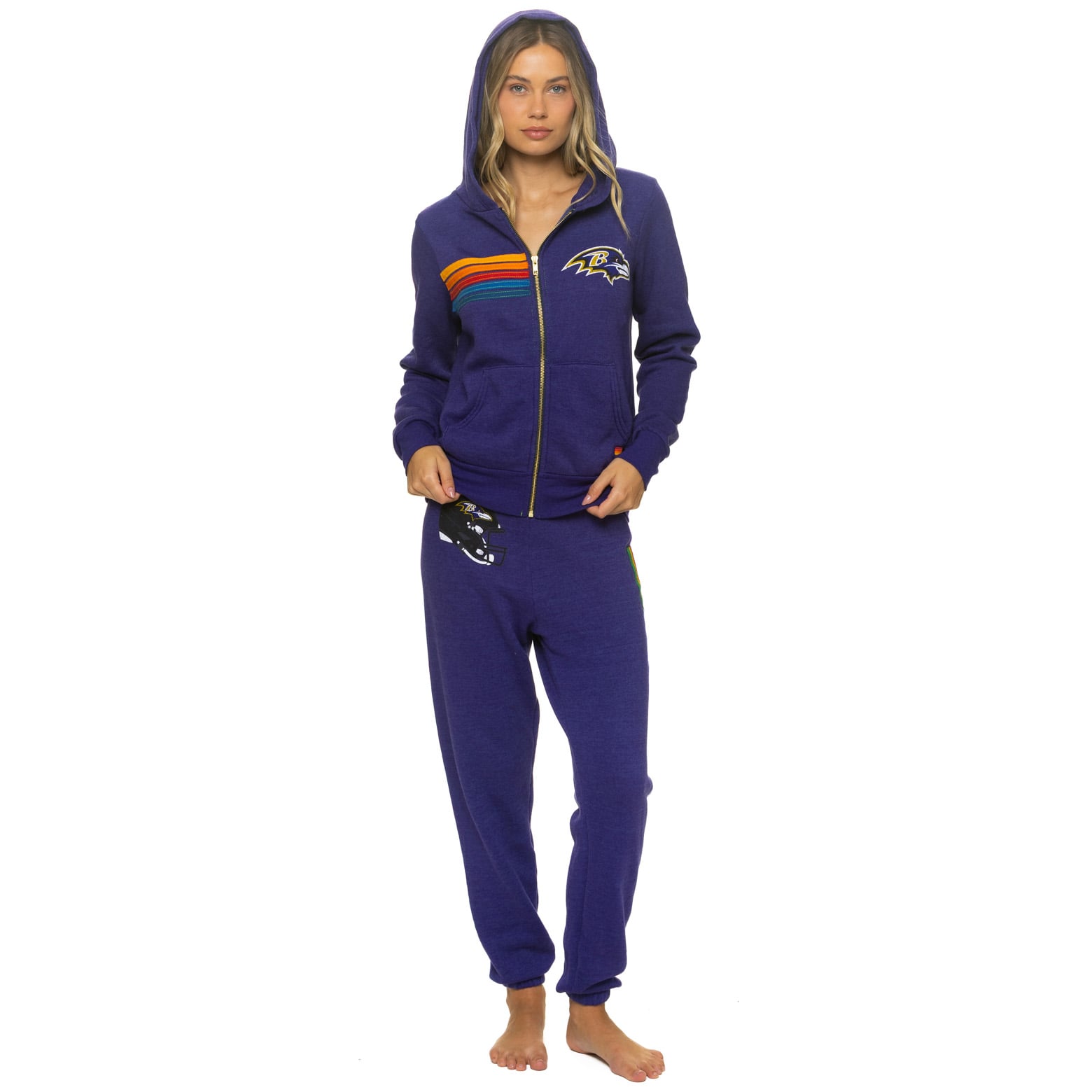 Pantalon de survêtement unisexe Aviator Nation violet Baltimore Ravens en mélange trois matières
