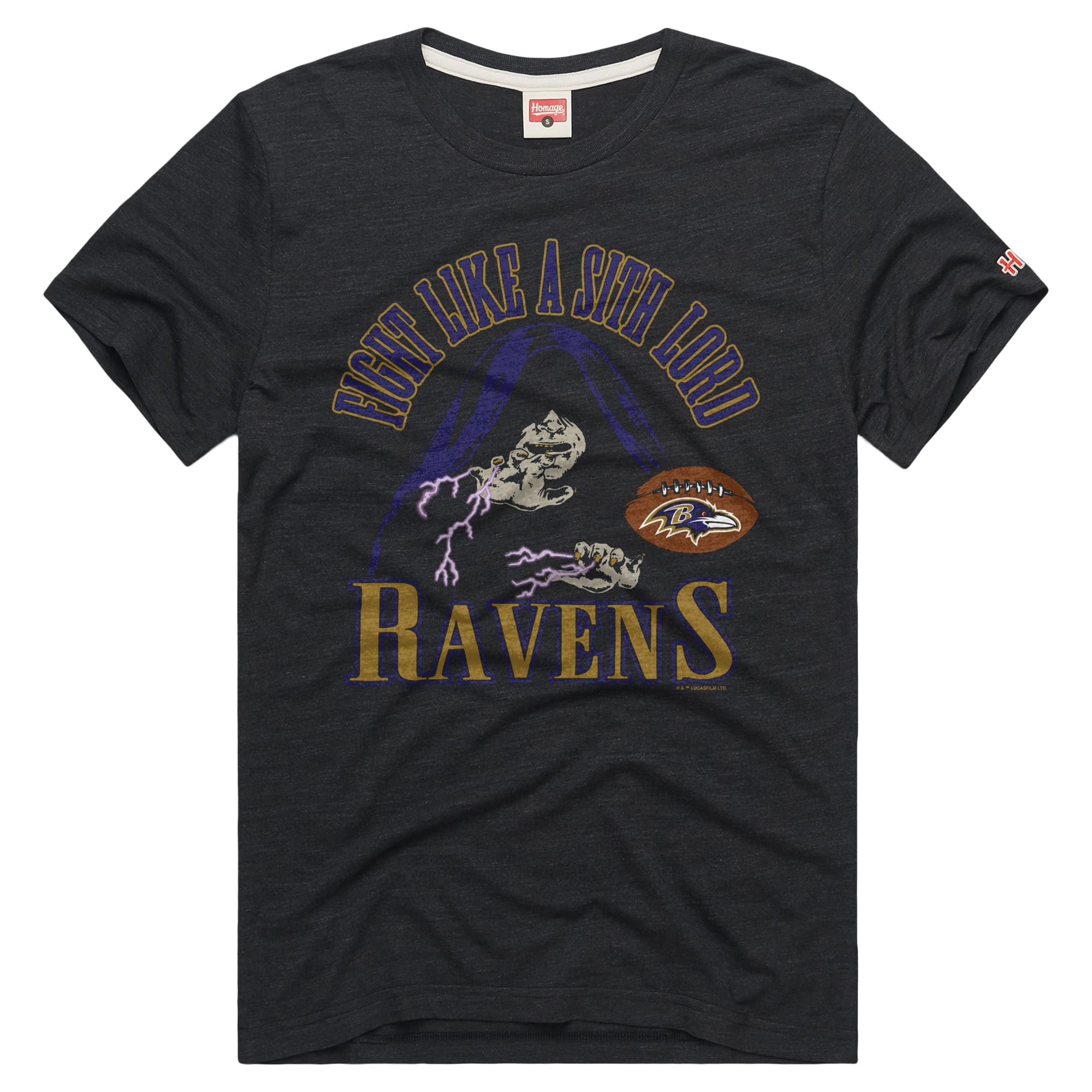 T-shirt unisexe Hommage Charcoal Baltimore Ravens Star Wars x NFL Tri-Blend