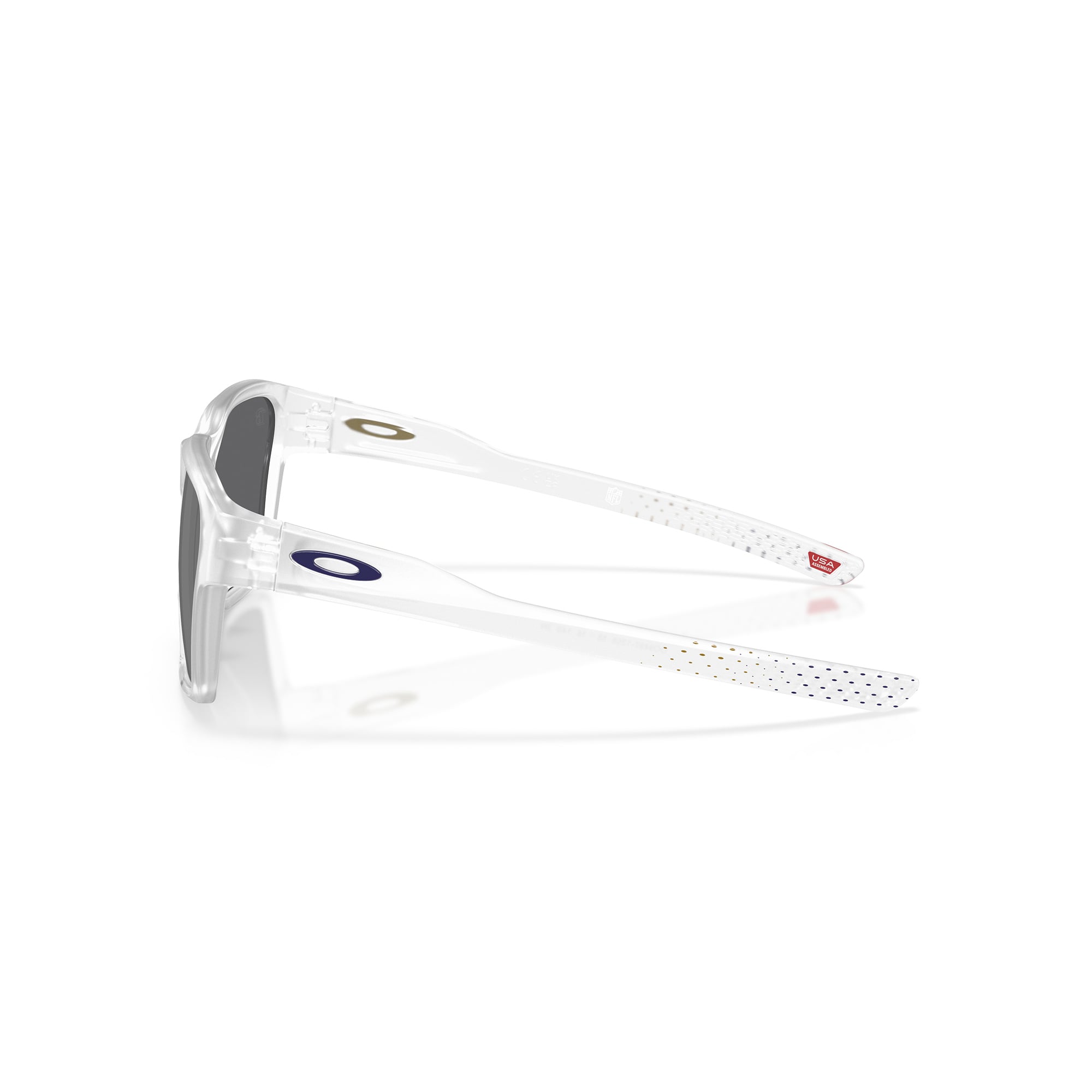 Unisex Oakley Baltimore Ravens Briza Matte Clear Sunglasses with Prizm Black Polarized Lenses