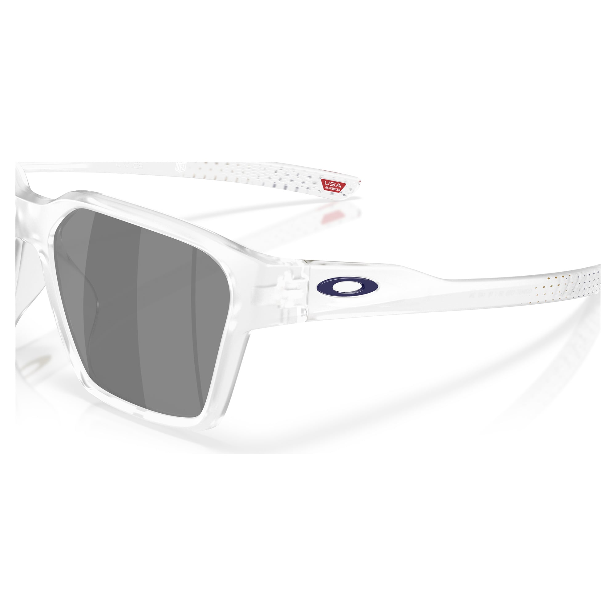 Unisex Oakley Baltimore Ravens Briza Matte Clear Sunglasses with Prizm Black Polarized Lenses