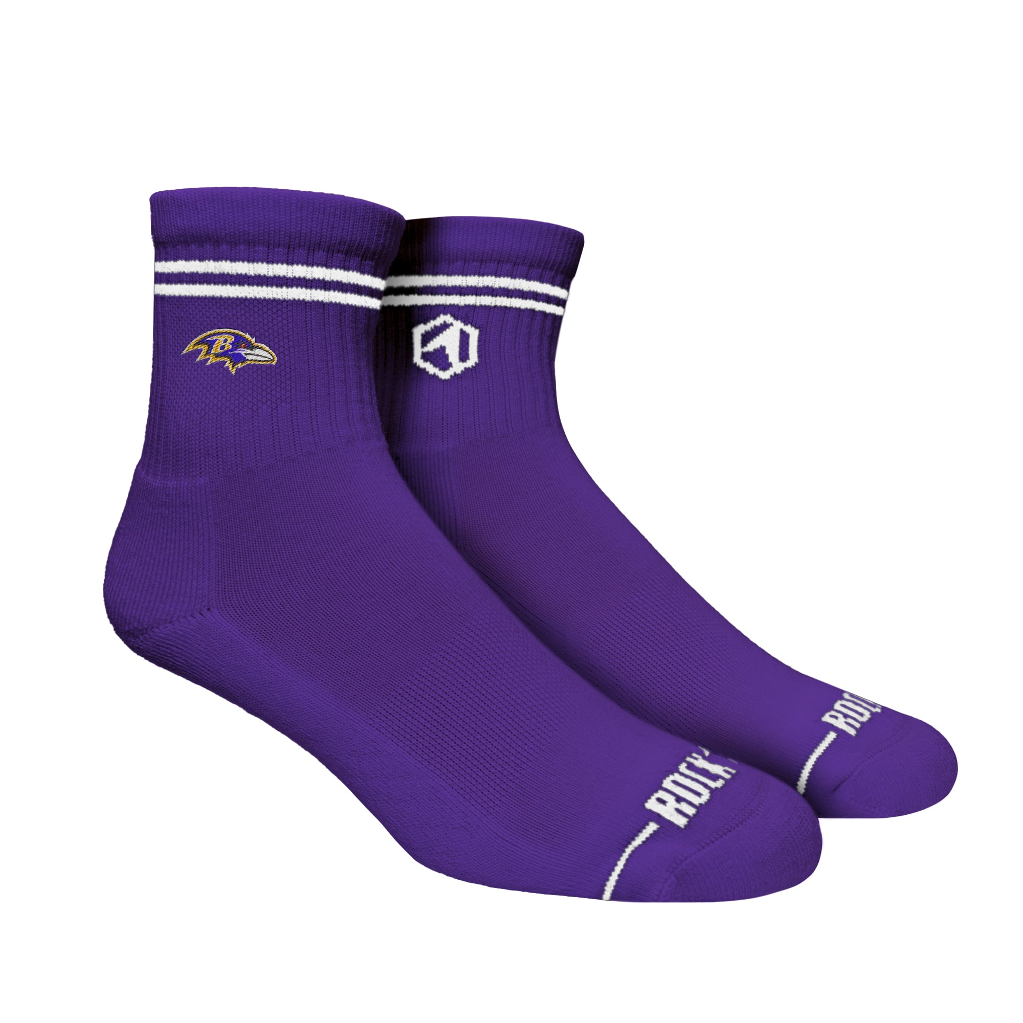 Unisex Rock Em Socks Baltimore Ravens Casual Stripe Quarter-Length