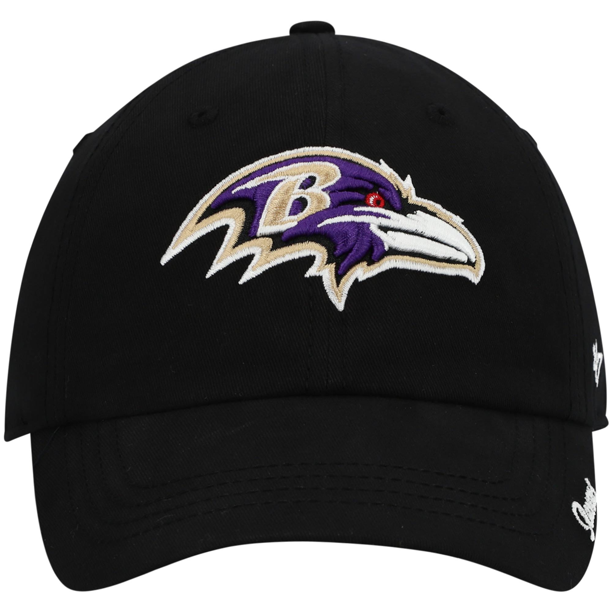 Women's '47 Black Baltimore Ravens Miata Clean Up Adjustable Hat