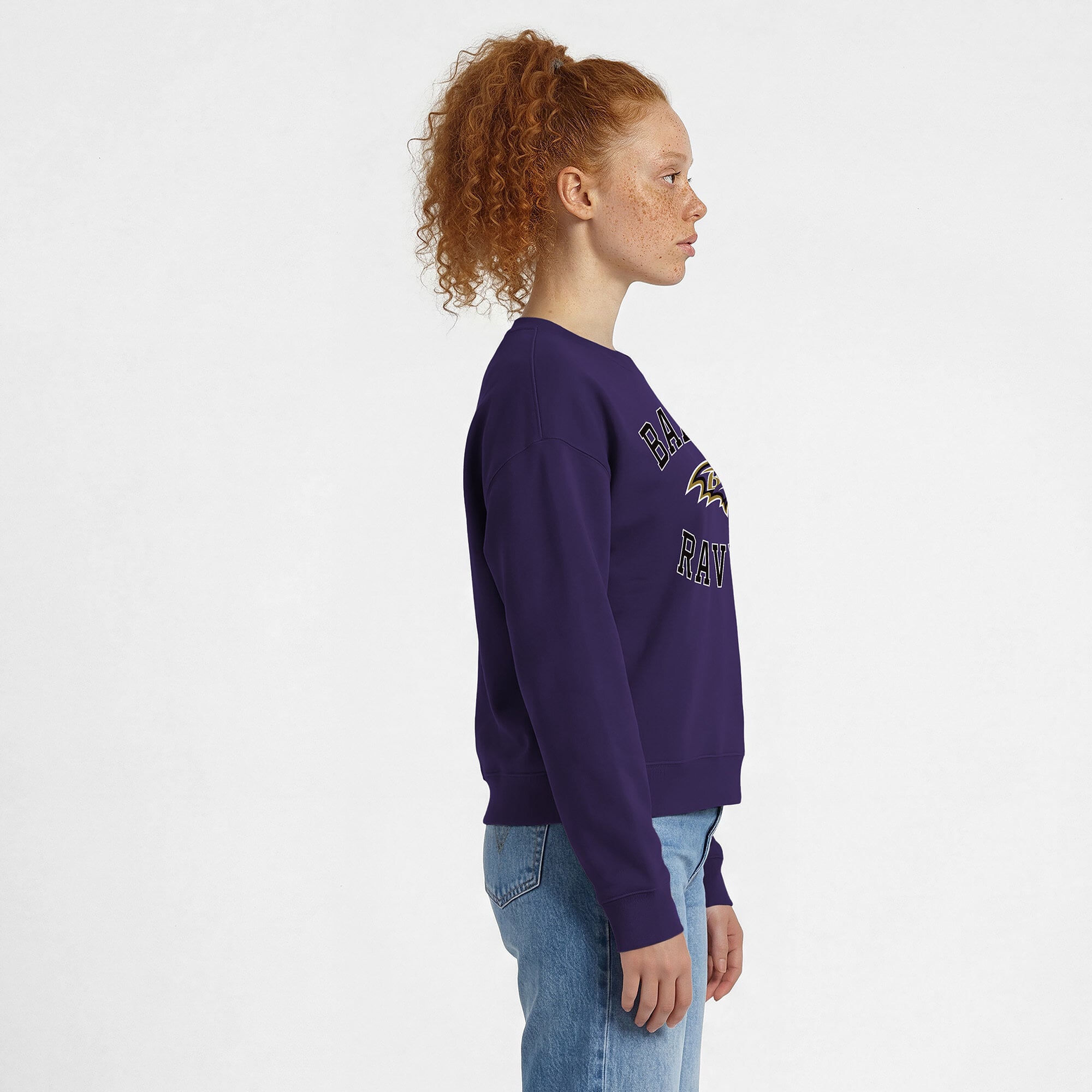 Women's Champion Purple Baltimore Ravens Heart & Soul Powerblend Sweatshirt
