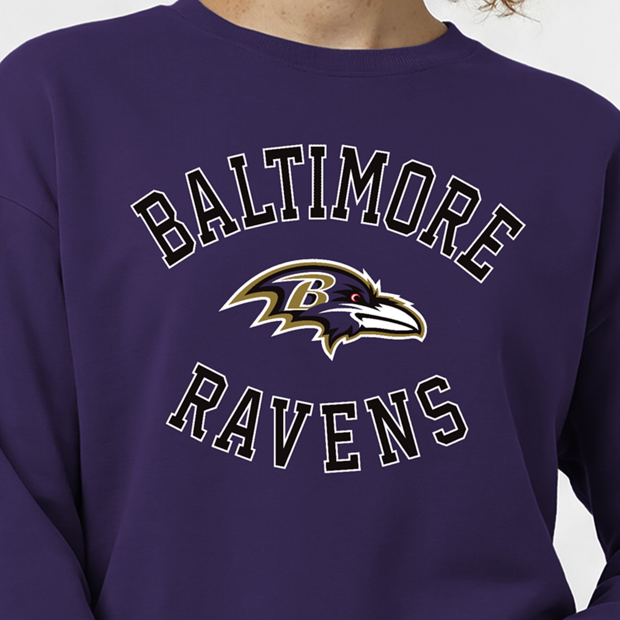 Women's Champion Purple Baltimore Ravens Heart & Soul Powerblend Sweatshirt