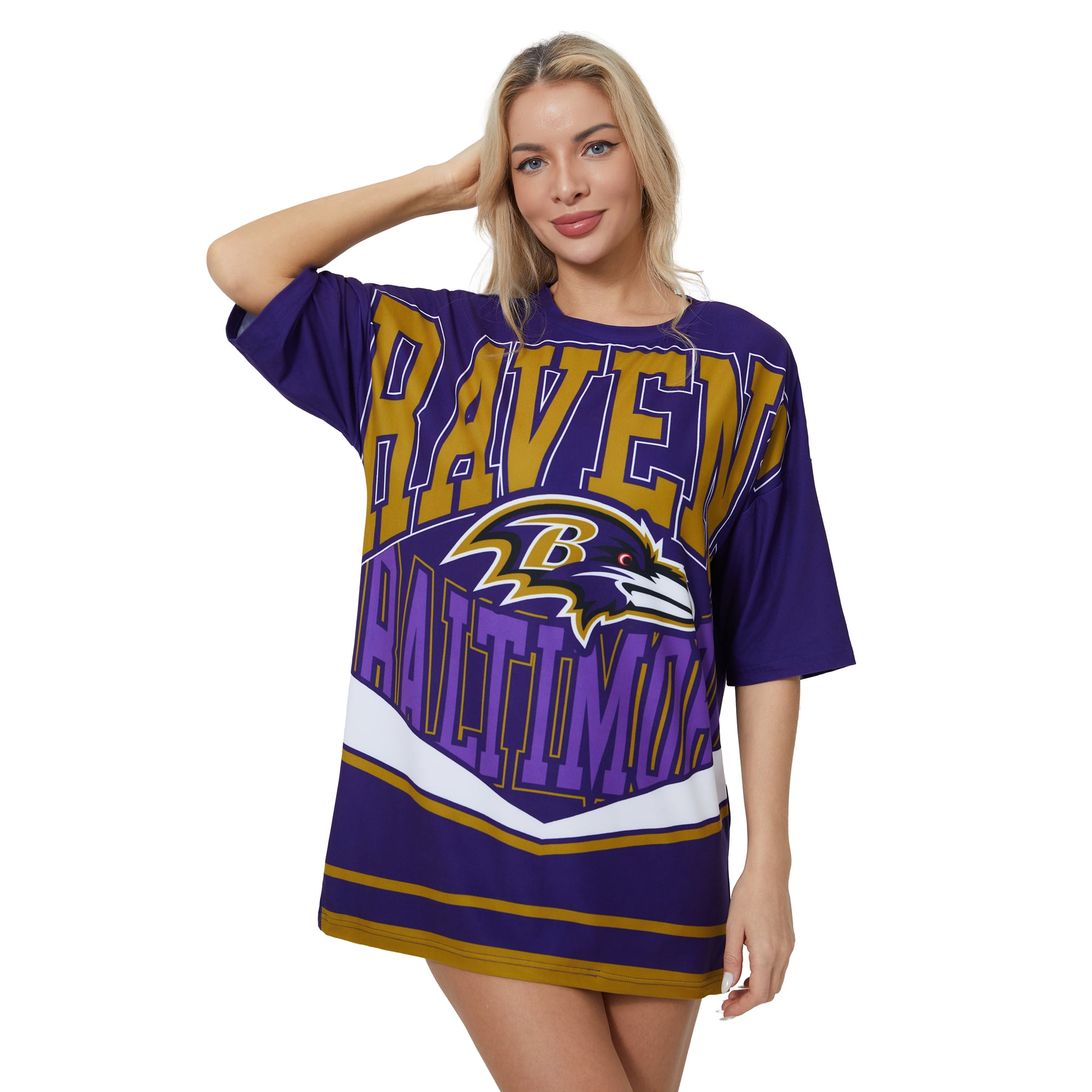 Robe de nuit en maille mosaïque violette Concepts Sport pour femme, motif Baltimore Ravens
