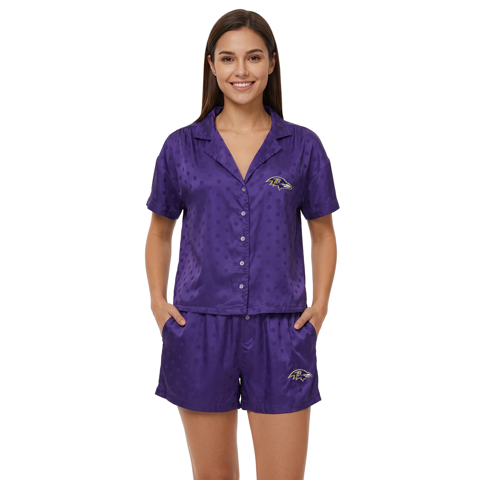 Women's Concepts Sport  Purple Baltimore Ravens Wink Dot Satin Jacquard Sleep Set