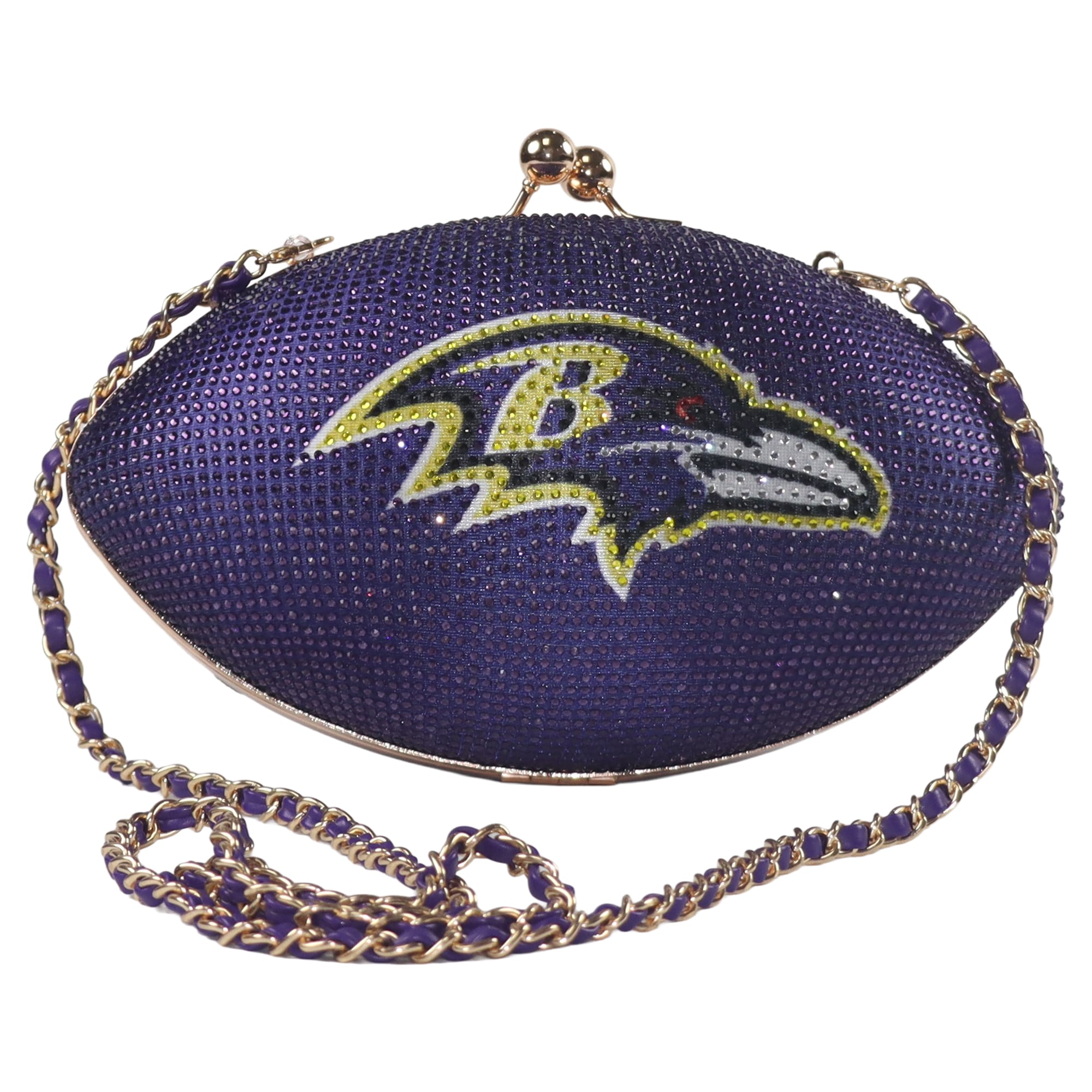 Women's Cuce Baltimore Ravens Team Color Crystal Football Purse