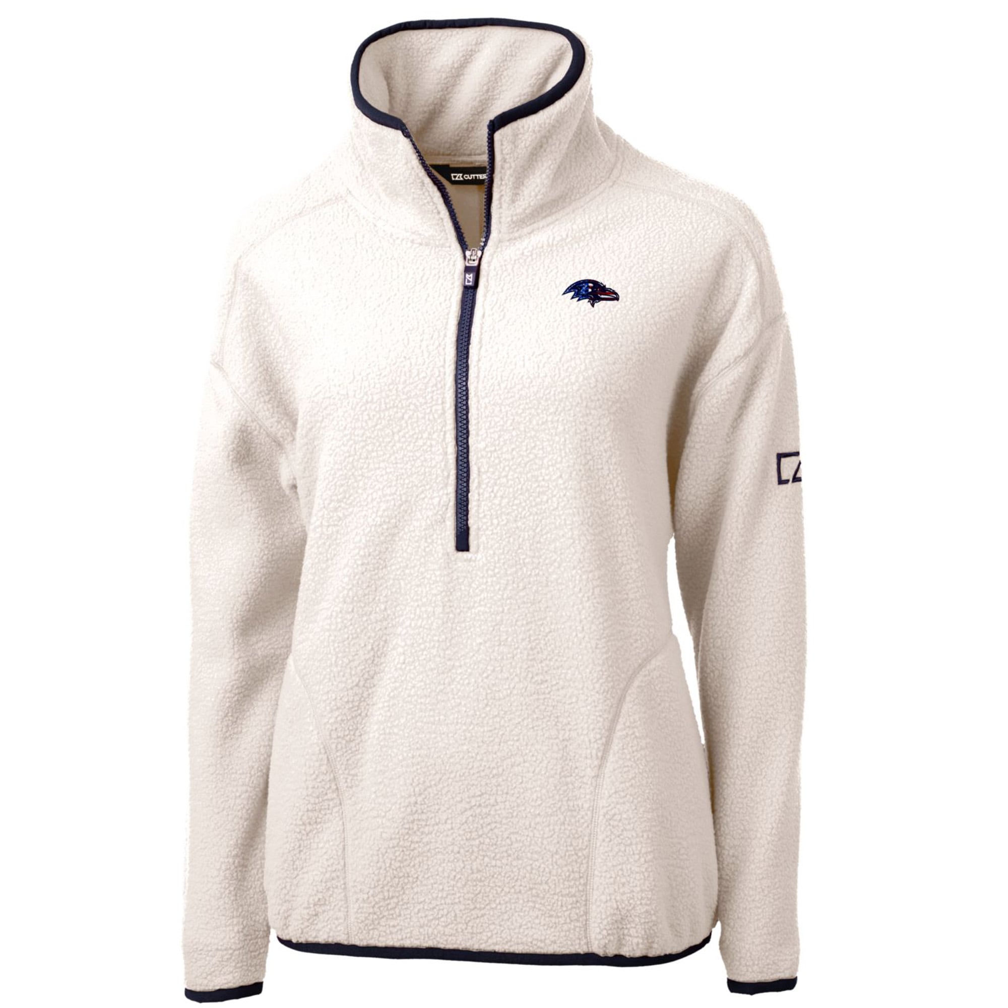 Veste pull-over demi-zip en polaire sherpa écologique crème Baltimore Ravens Americana Cascade de Cutter & Buck pour femme