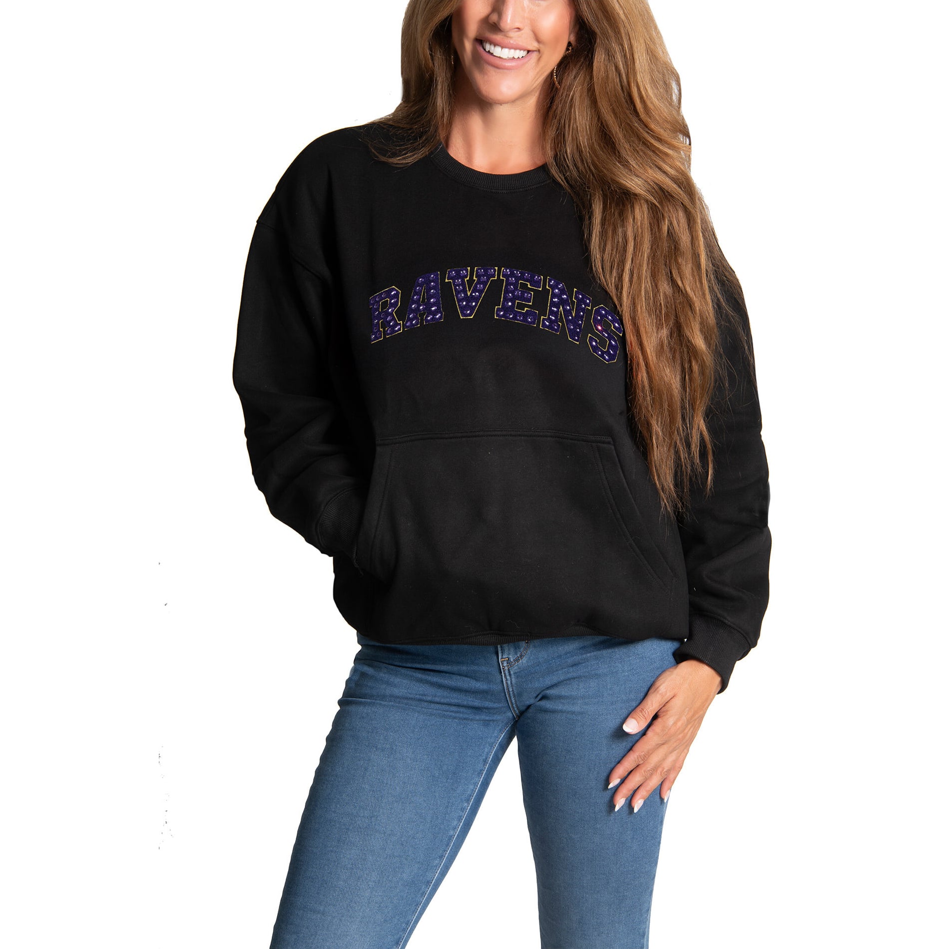 Sweat-shirt à bijoux en chenille noire FABGATING by Cuce pour femme
