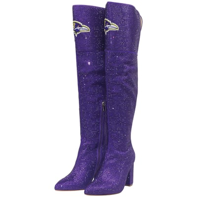  Baltimore Ravens FABGATING by Cuce Women's Team Color Crystal Over-The-Knee Boots - Purple