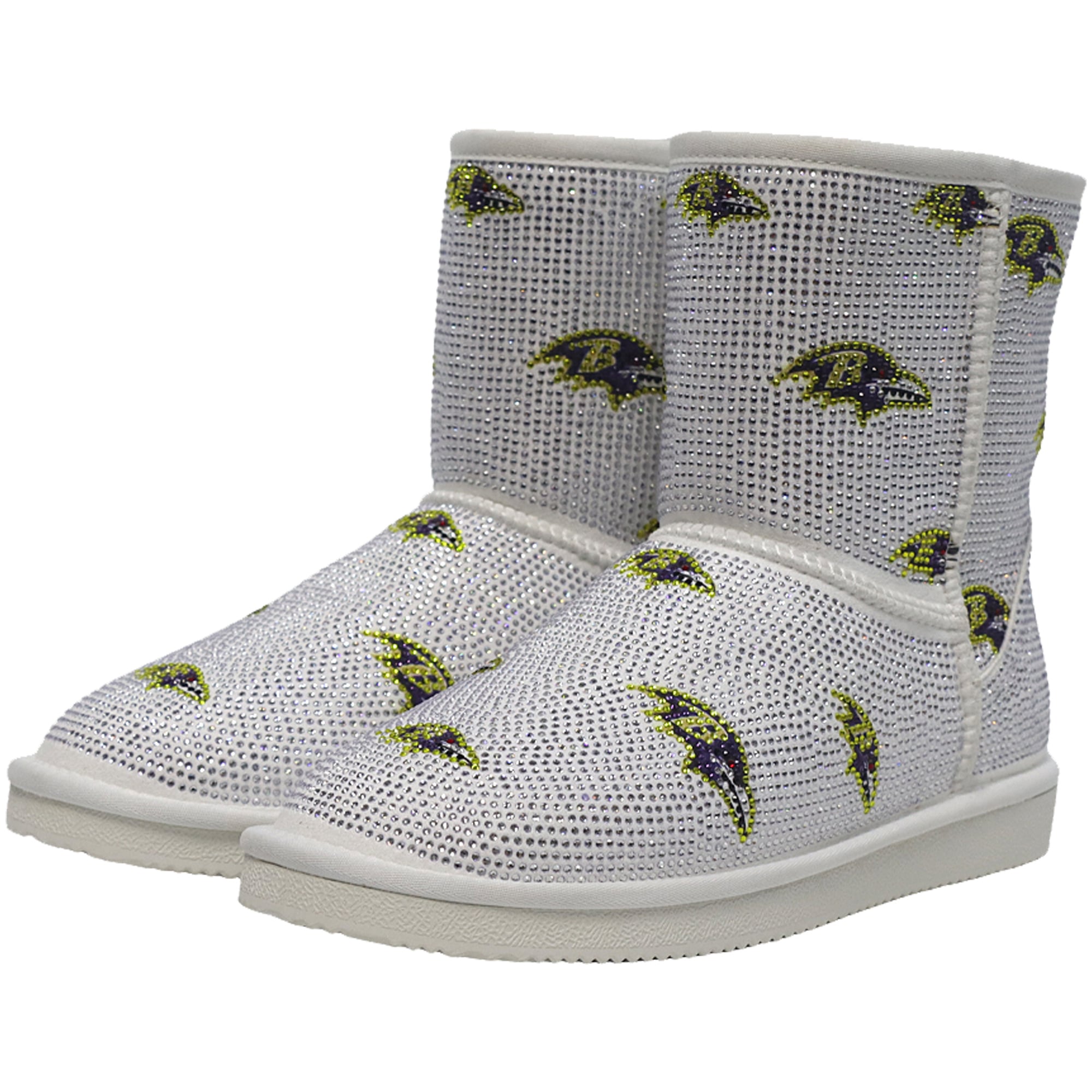 Bottines à enfiler FABGATING by Cuce blanches logo Baltimore Ravens pour femmes