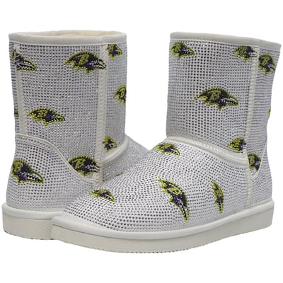  Baltimore Ravens FABGATING by Cuce Women's Logo Pull on Ankle Boots - White