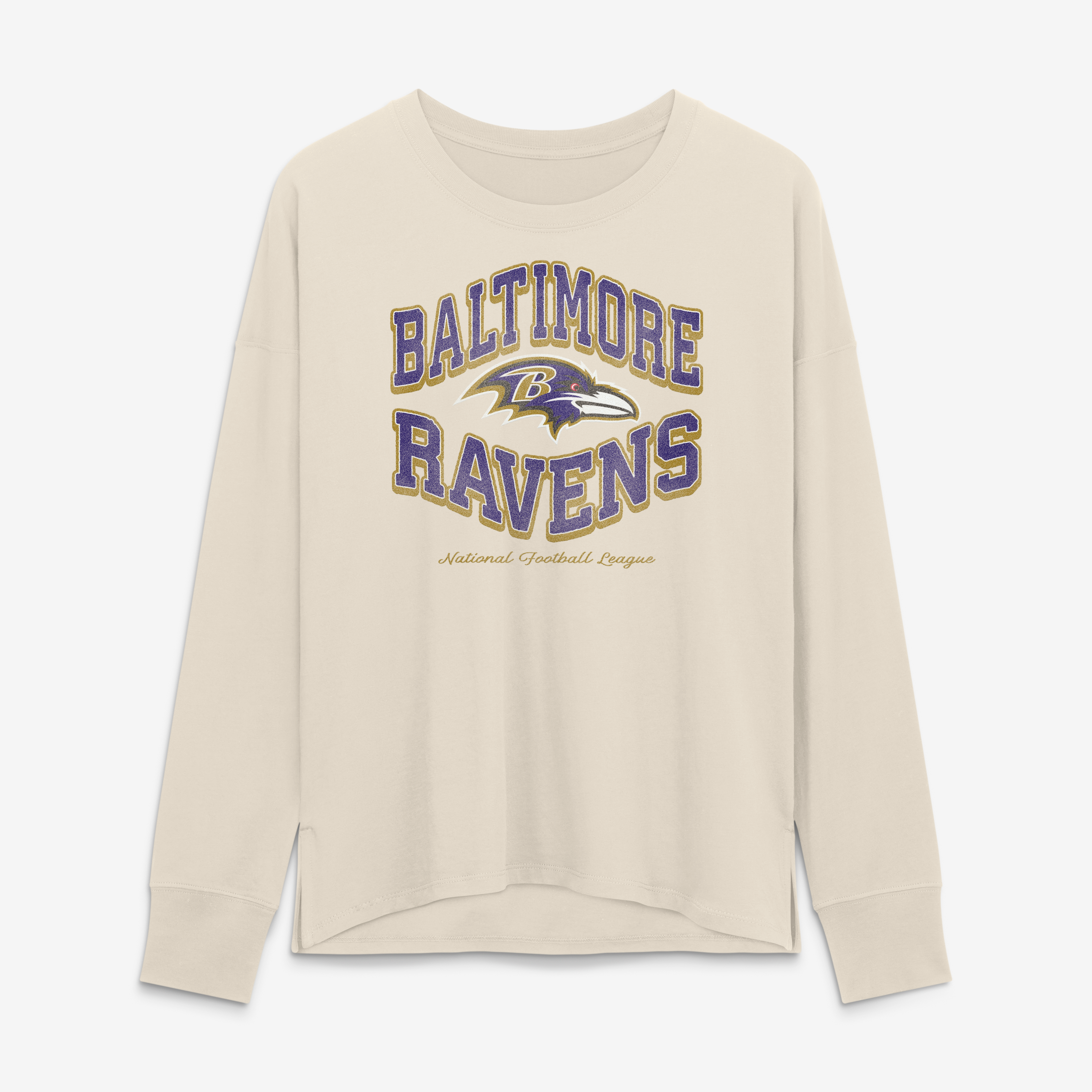 Women's Fanatics Cream Baltimore Ravens Heritage Legacy Long Sleeve T-Shirt