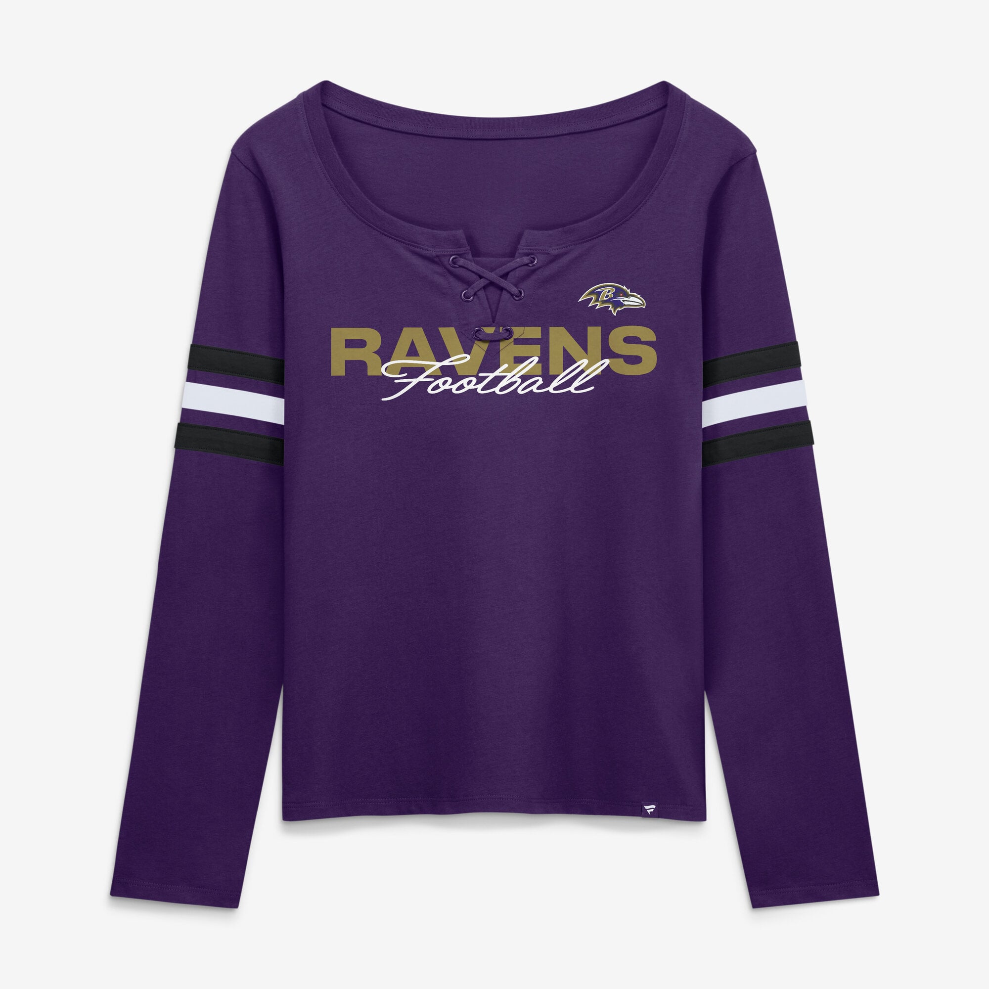 Women's Fanatics Purple Baltimore Ravens Team First Coverage Scheme Lace-Up Long Sleeve T-Shirt