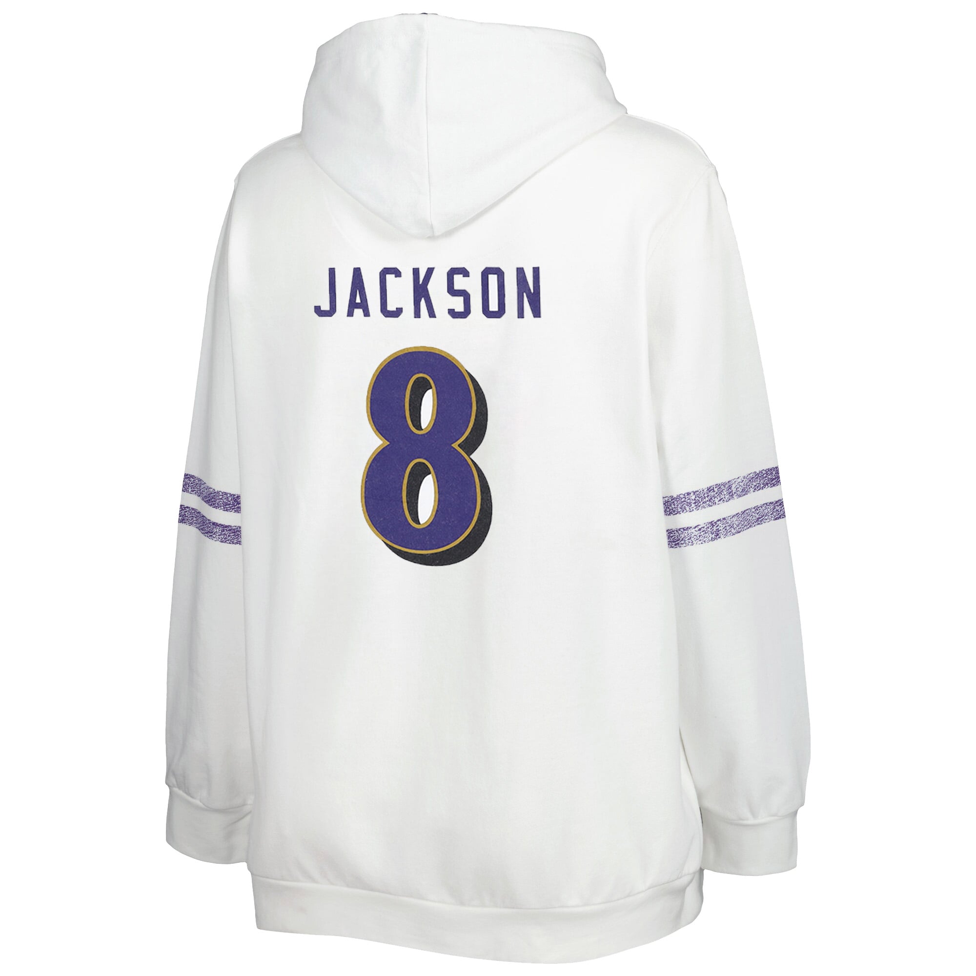 The Ravens LOGOパーカー 白 未使用 Women's Lamar Jackson White/Purple Baltimore Ravens Plus Size Name