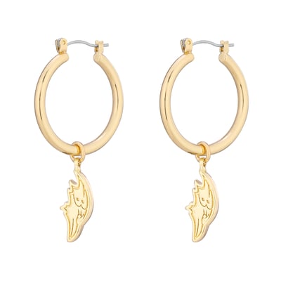  Baltimore Ravens LUV AJ Women's XL Logo Charm Hoop Earrings - Gold