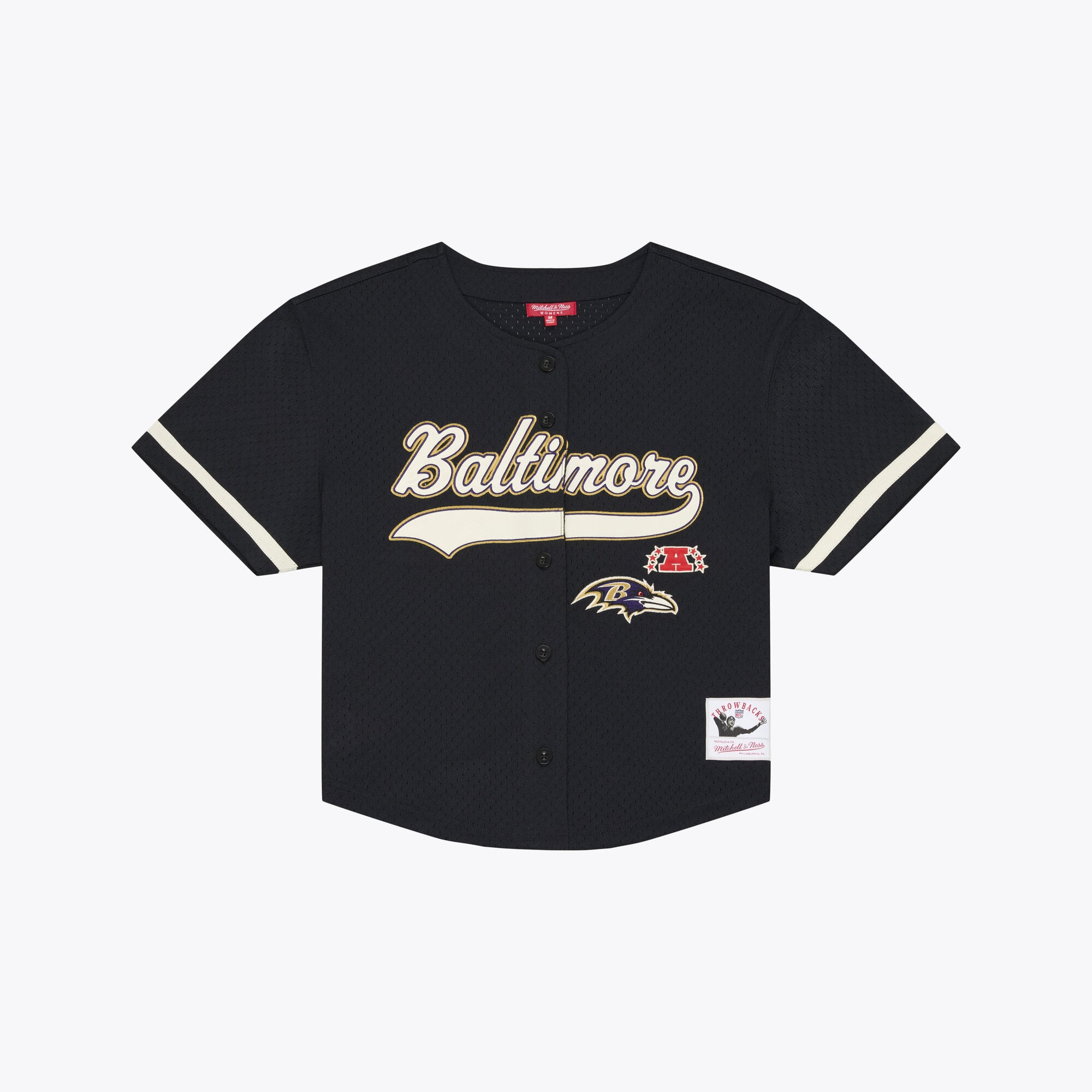 Maillot de baseball rétro Roots noir Mitchell & Ness pour femmes