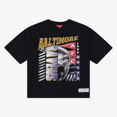  Baltimore Ravens Mitchell & Ness Women's Street Graphic Boxy Cropped T-Shirt - Black