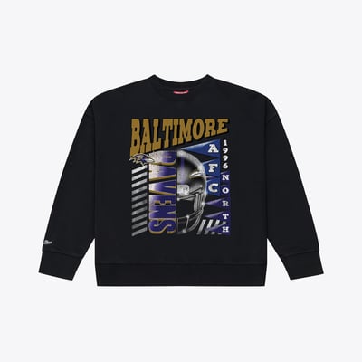  Baltimore Ravens Mitchell & Ness Women's Street Graphic Crewneck Sweatshirt - Black