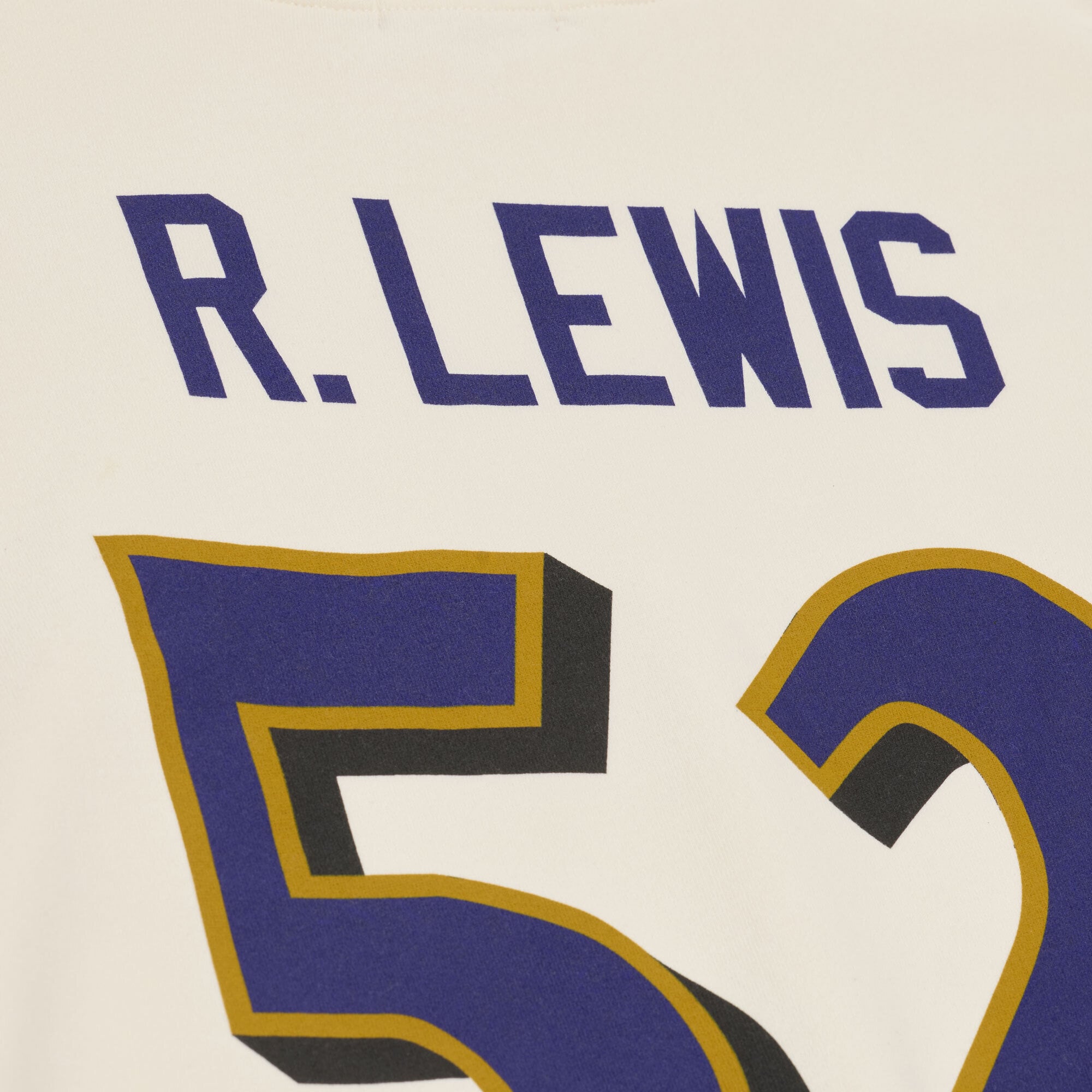 Sweat-shirt Mitchell & Ness Ray Lewis crème Baltimore Ravens pour femme