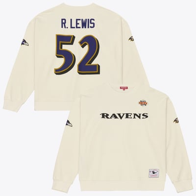 Ray Lewis Baltimore Ravens Mitchell & Ness Women's Name & Number Sweatshirt - Cream
