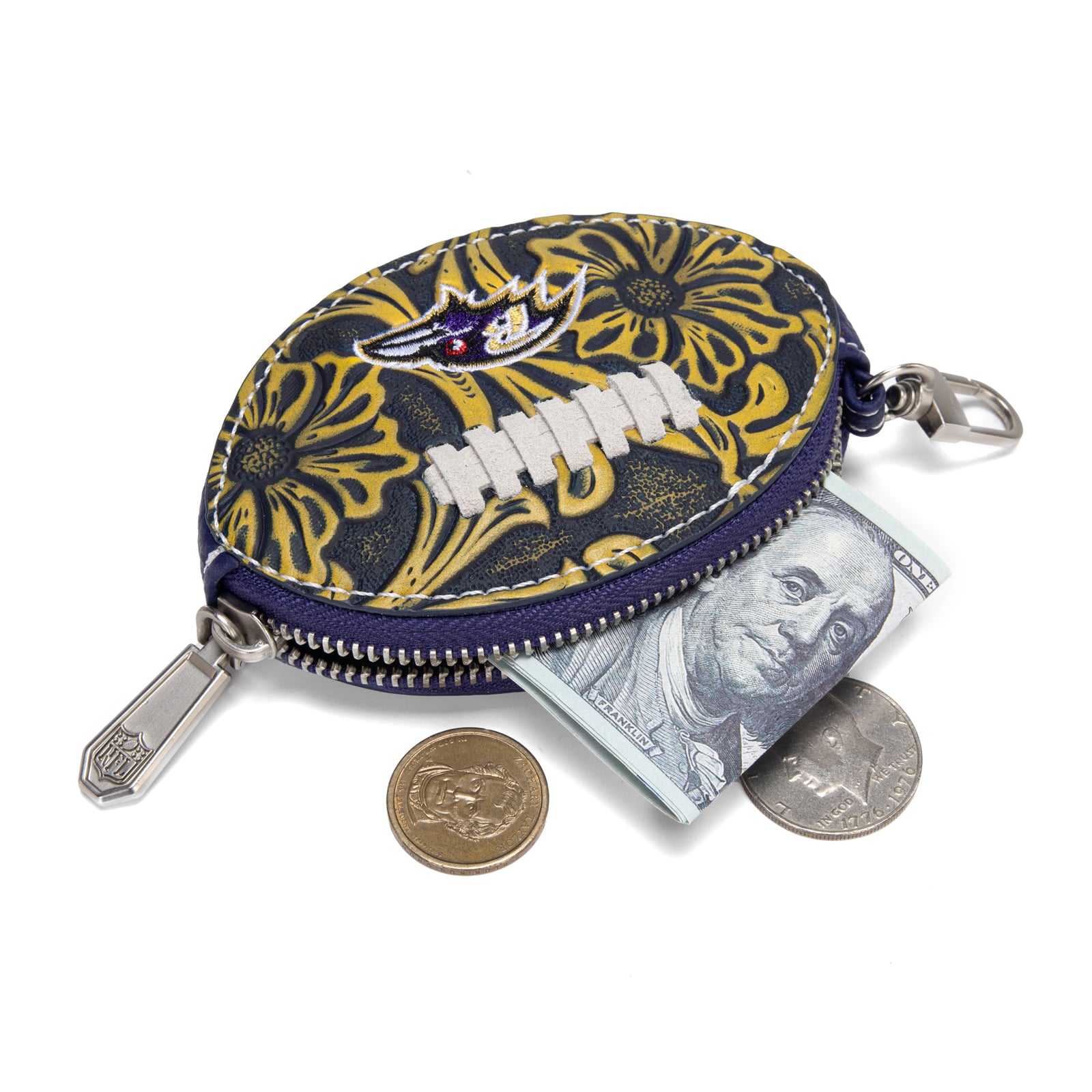 Porte-clés de sac pour femme Montana West Baltimore Ravens Football