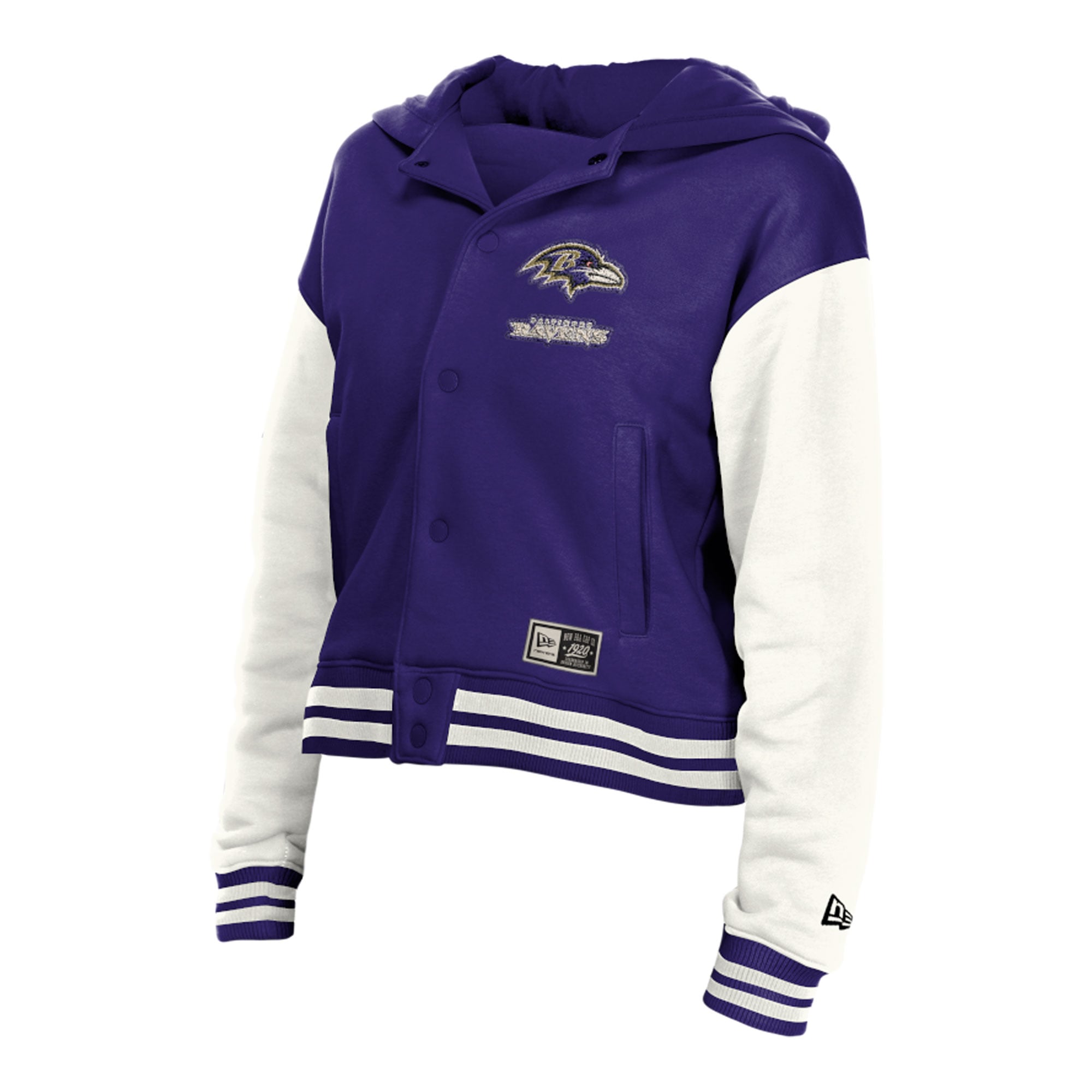 Women's New Era Baltimore Ravens Purple Throwback Full-Snap Hooded Jacket