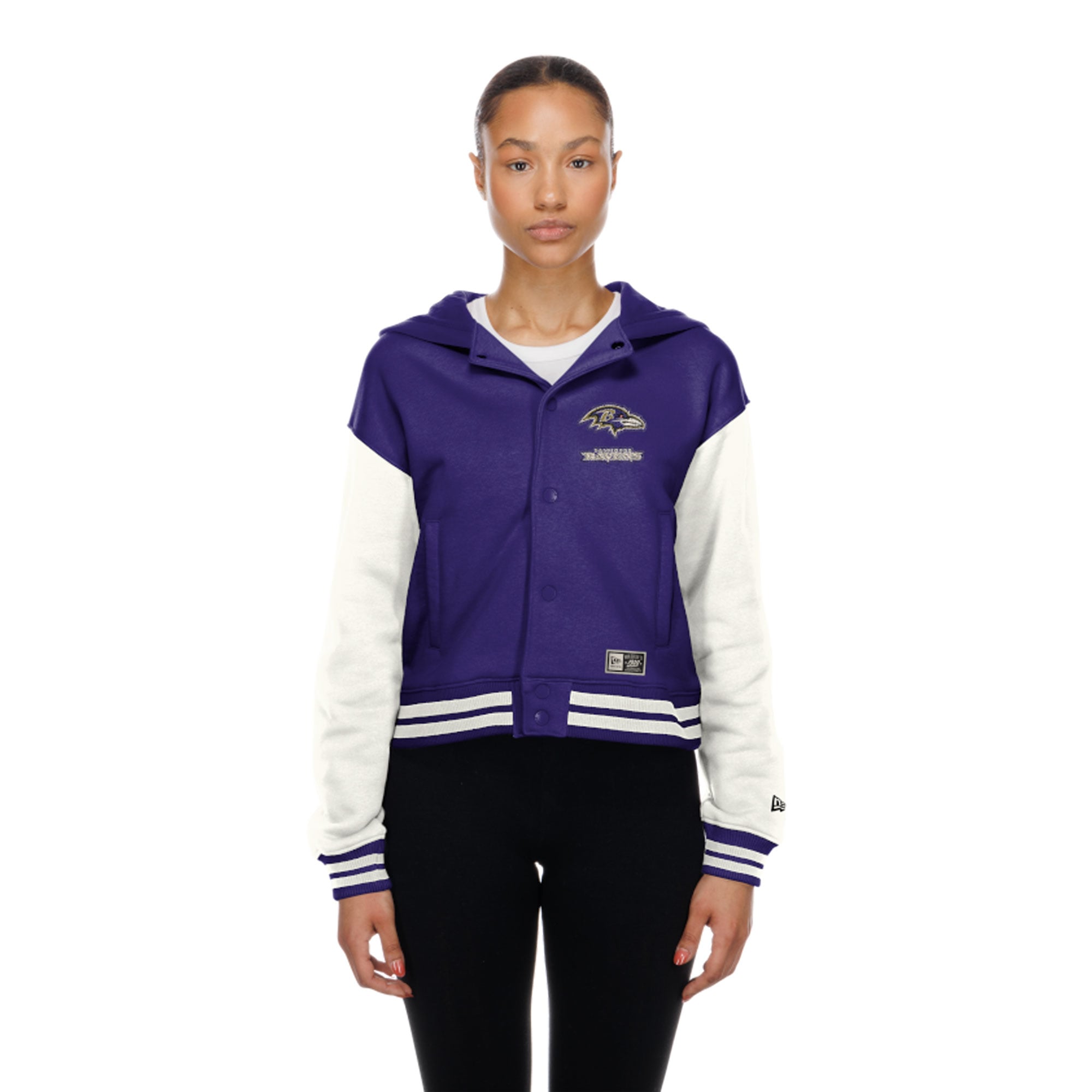 Women's New Era  Baltimore Ravens Purple Throwback Full-Snap Hooded Jacket