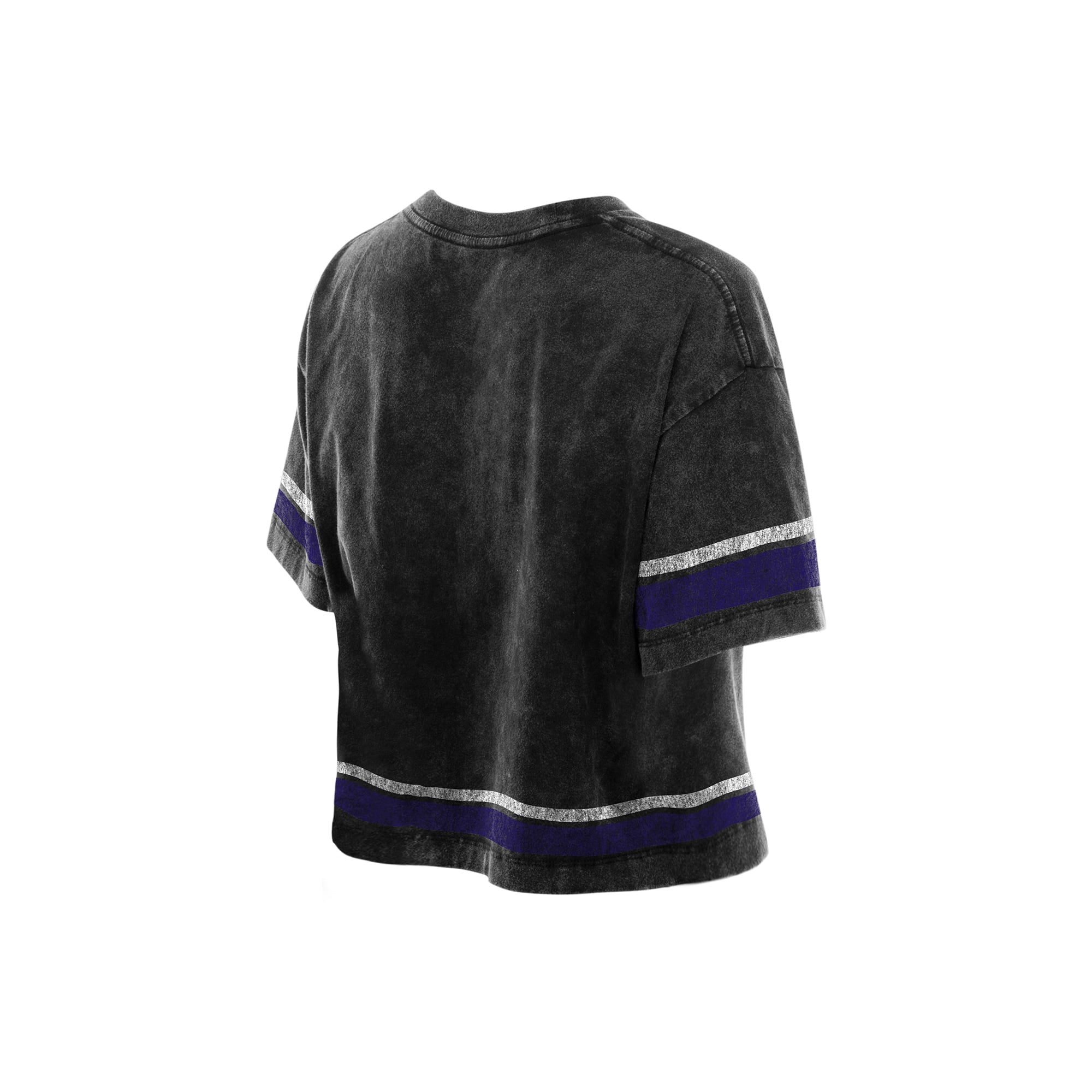 Women's New Era Black Baltimore Ravens Lifestyle Mineral Wash Boxy Cropped T-Shirt
