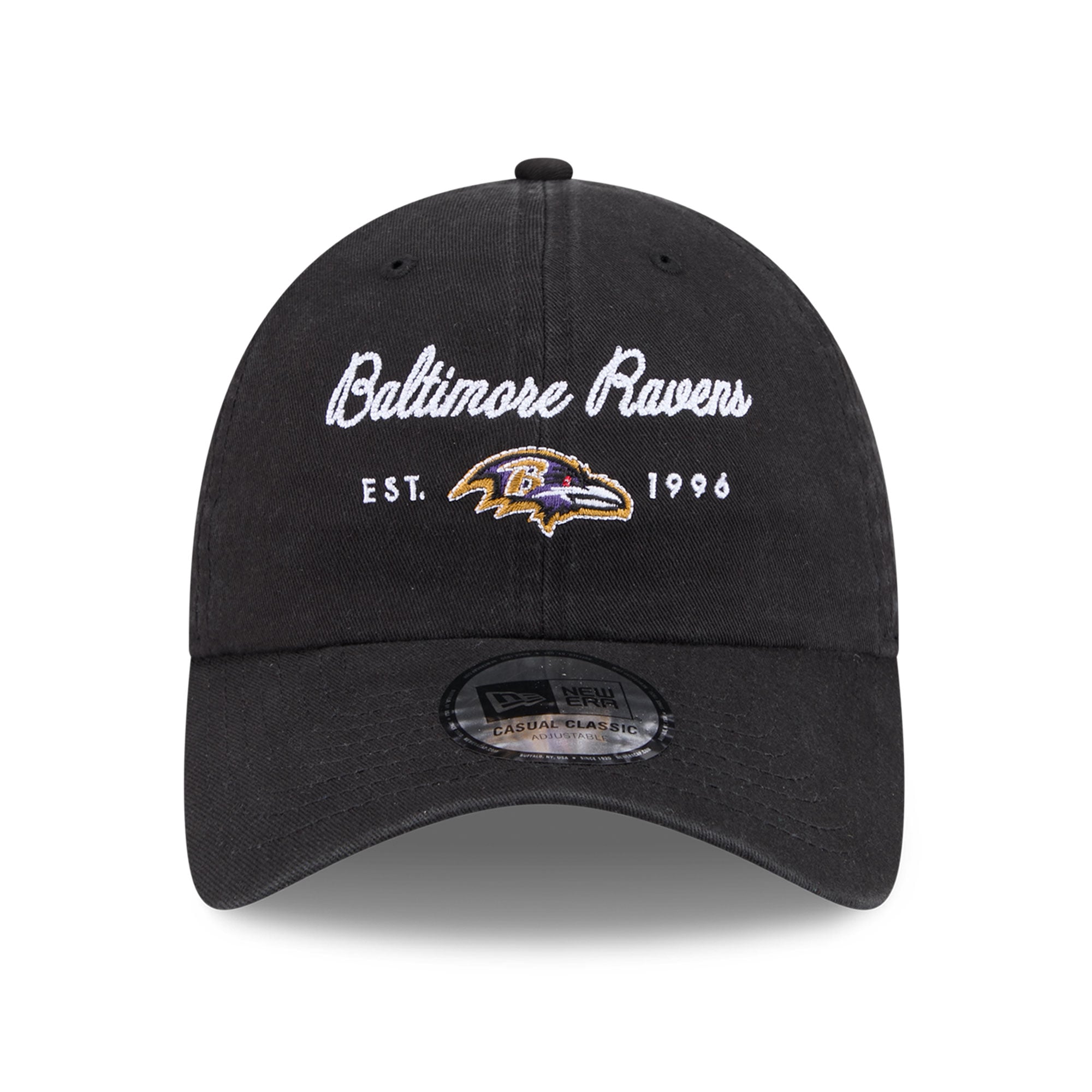 Women's New Era Black Baltimore Ravens Script Casual Classic Adjustable Hat