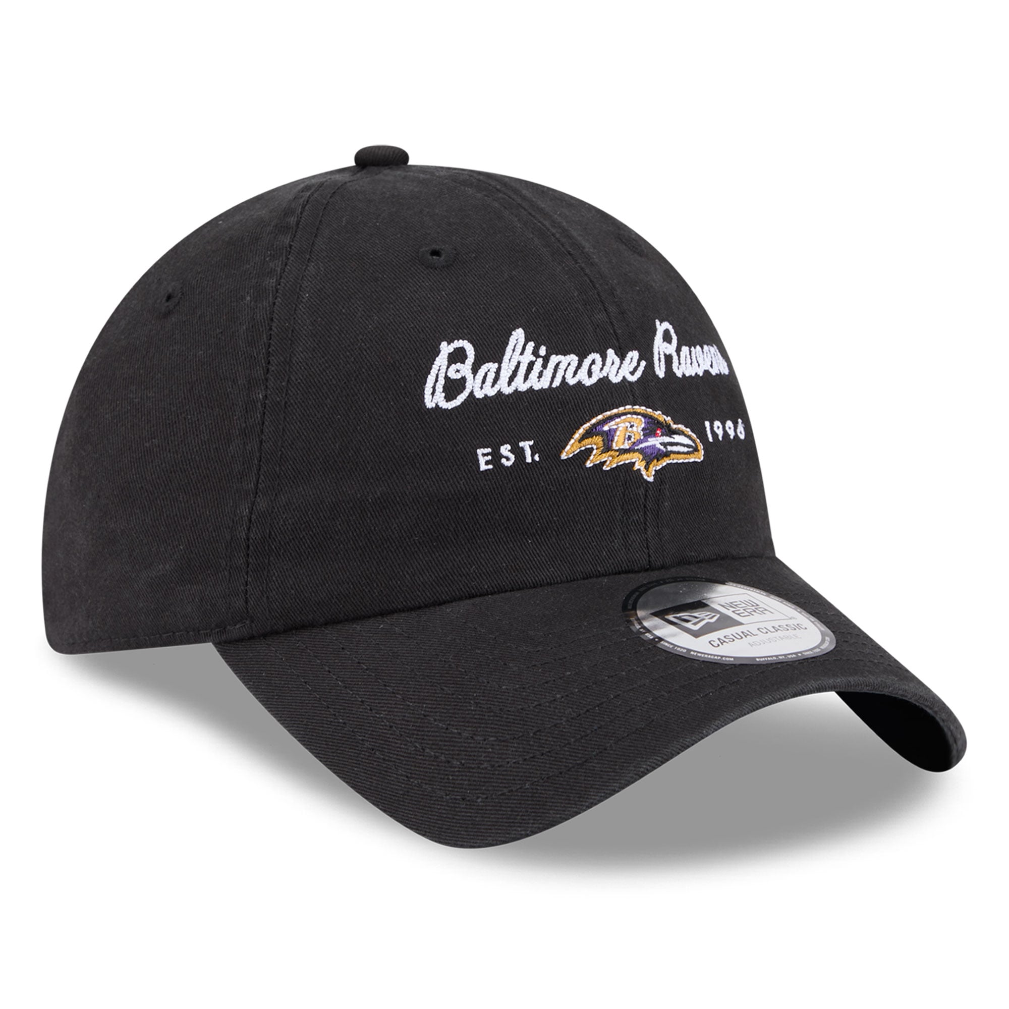 Women's New Era Black Baltimore Ravens Script Casual Classic Adjustable Hat