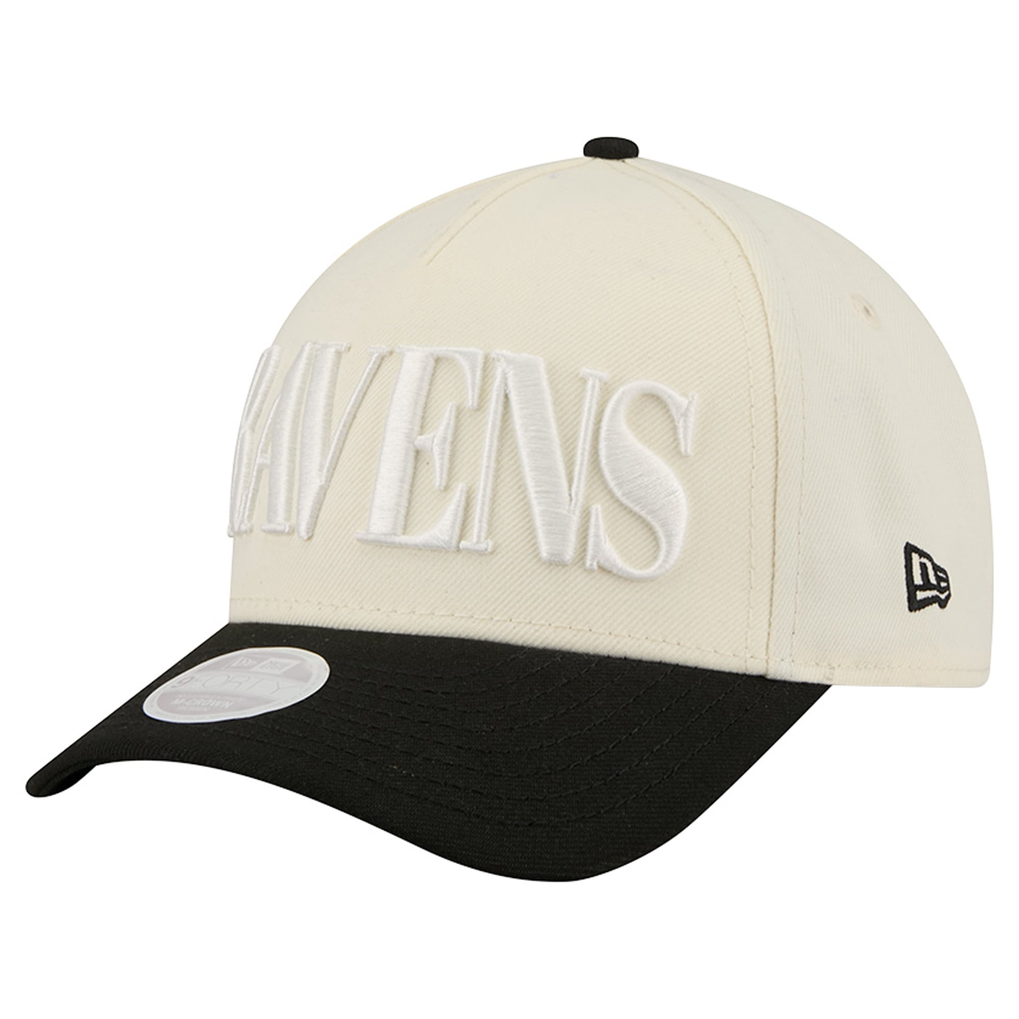 Women's New Era Cream/Black Baltimore Ravens Tonal A-Frame 9FORTY Adjustable Hat