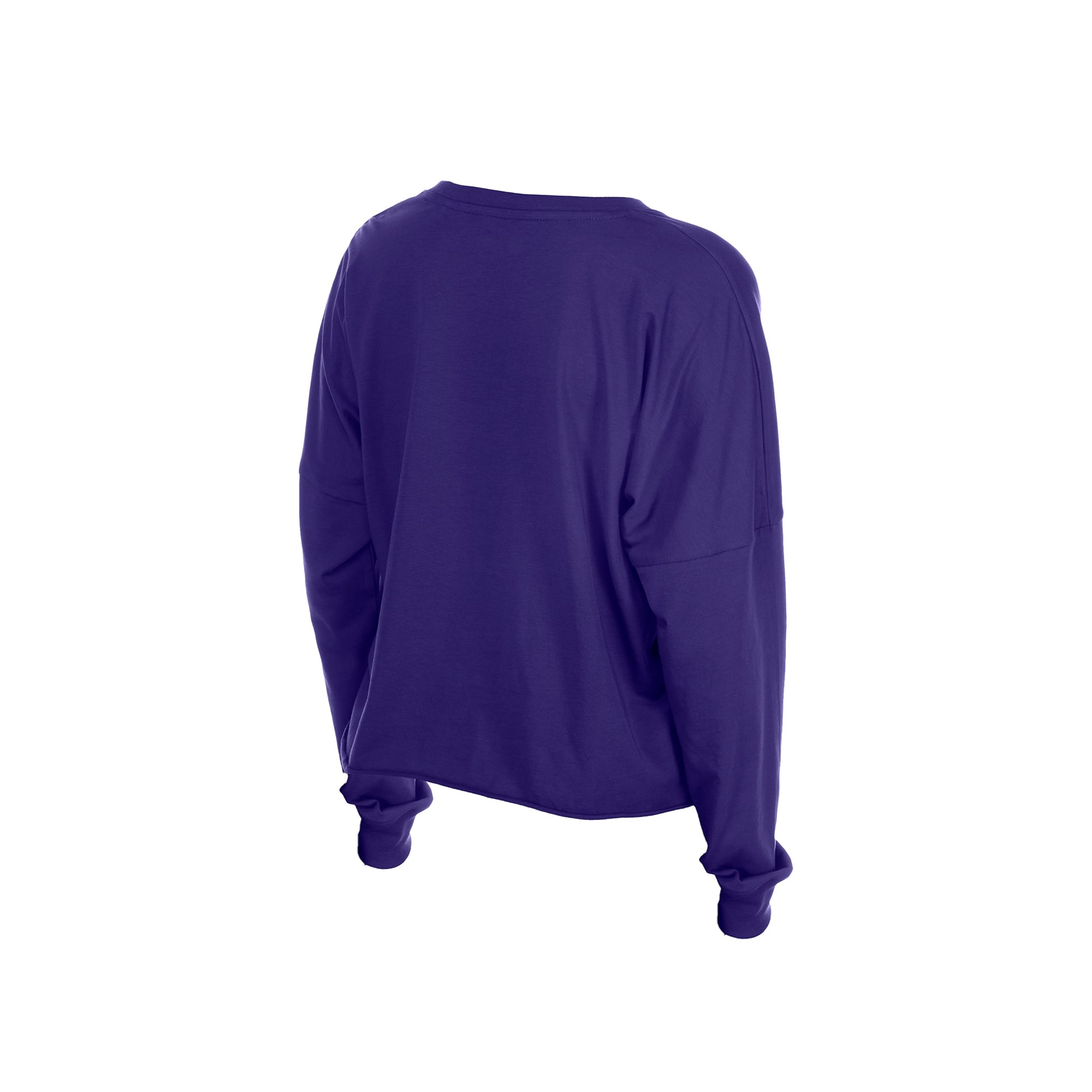 Women's New Era  Purple Baltimore Ravens Cropped Oversized Long Sleeve T-Shirt