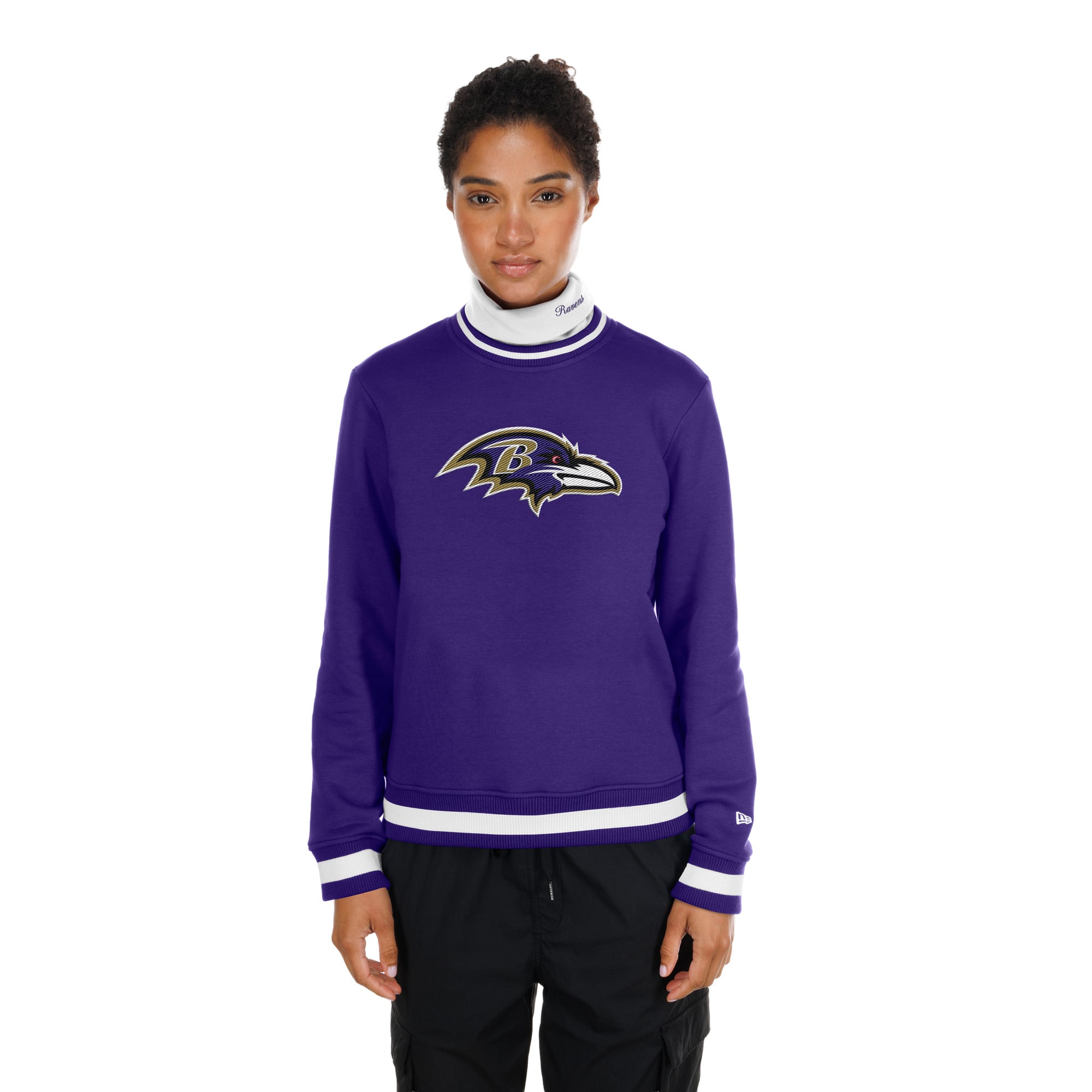 Pull à col roulé New Era Sport Classics violet Baltimore Ravens pour femme