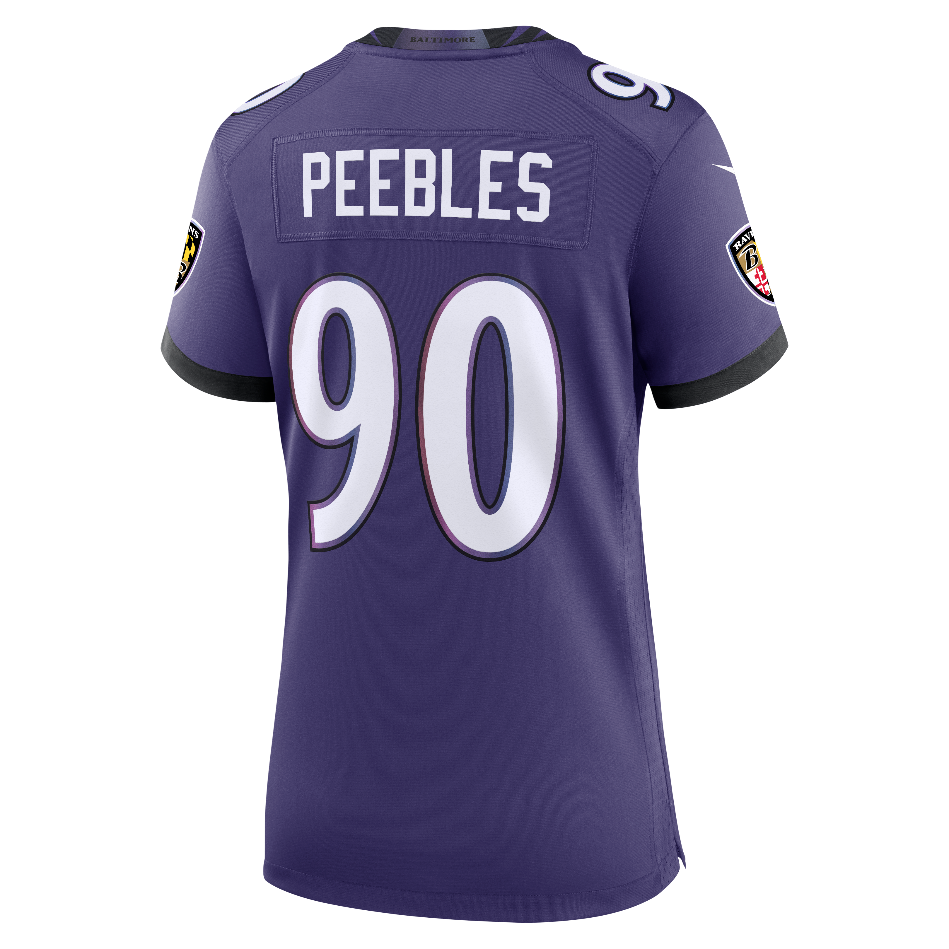 Women's Nike Aeneas Peebles Purple Baltimore Ravens Team Game Jersey