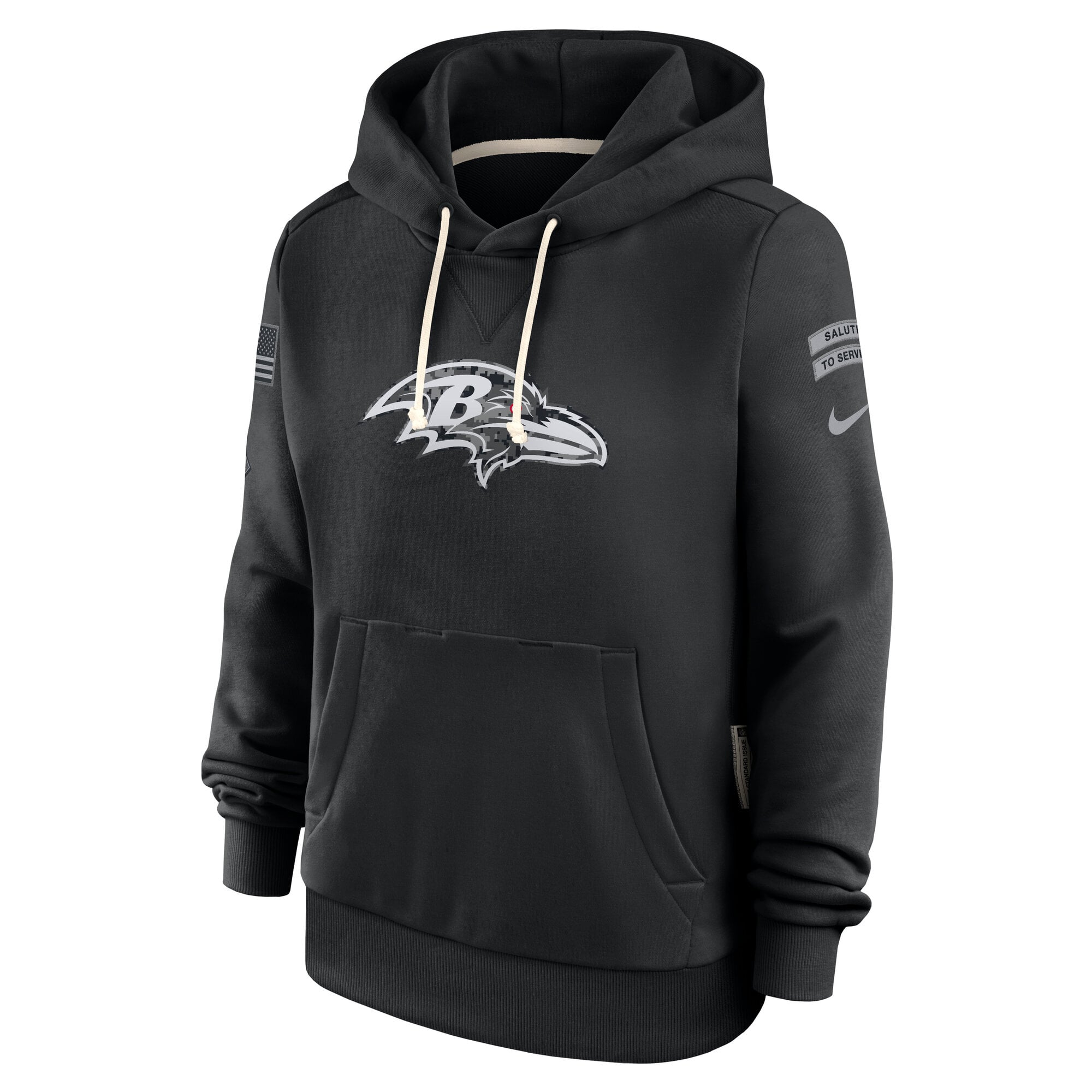 Women's Nike  Black Baltimore Ravens 2026 Salute to Service Sideline Dri-FIT Pullover Hoodie