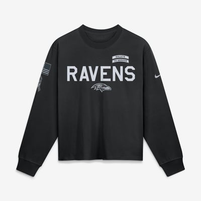  Baltimore Ravens Nike Women's 2026 Salute to Service Sideline Long Sleeve T-Shirt - Black