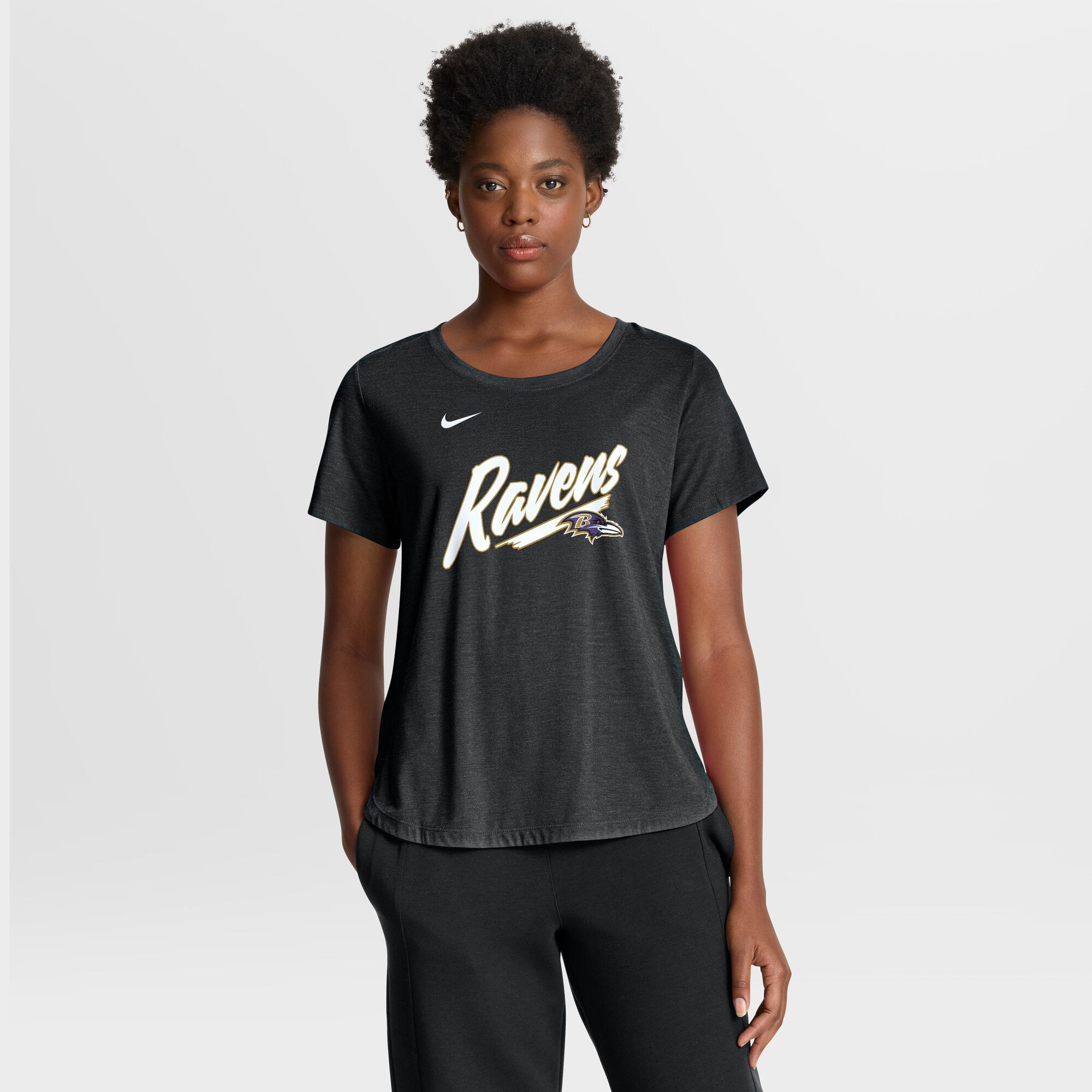 Women's Nike Black Baltimore Ravens Primetime Tri-Blend T-Shirt