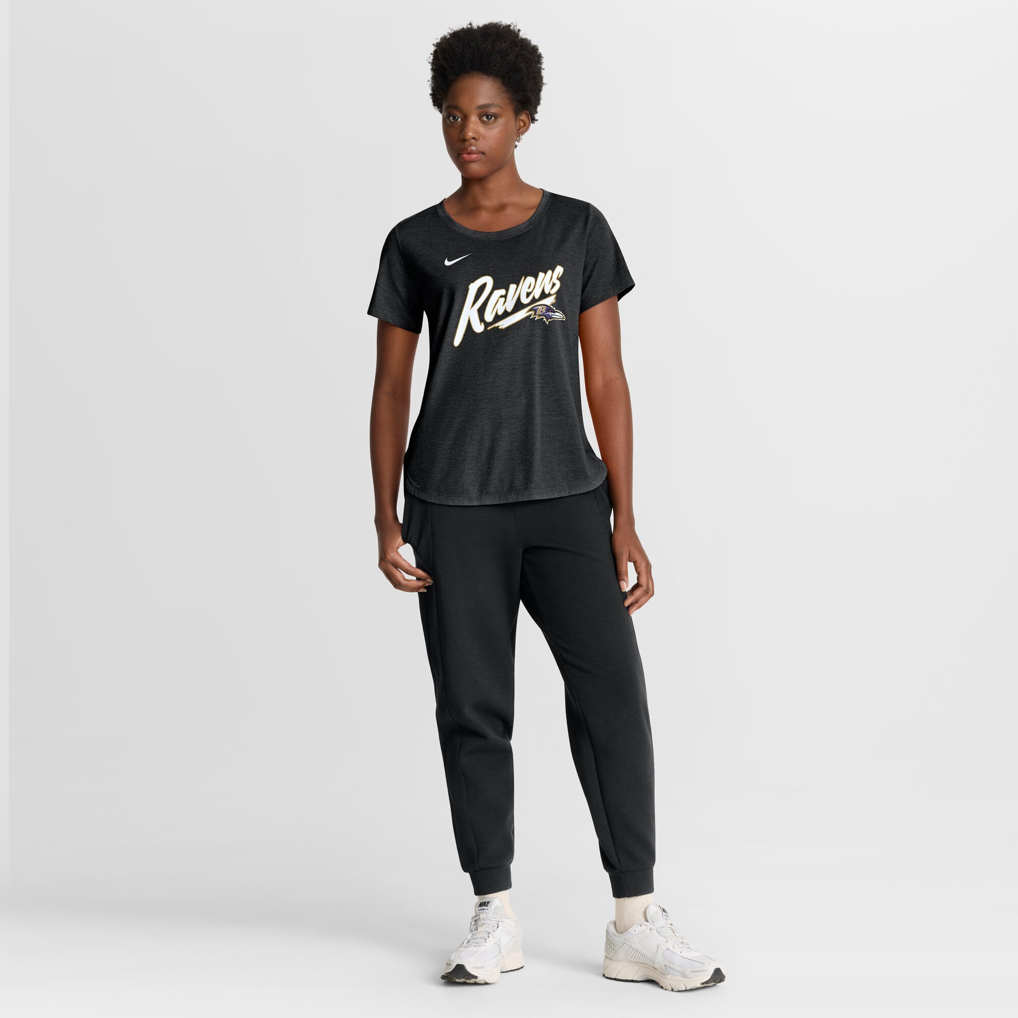 Women's Nike Black Baltimore Ravens Primetime Tri-Blend T-Shirt