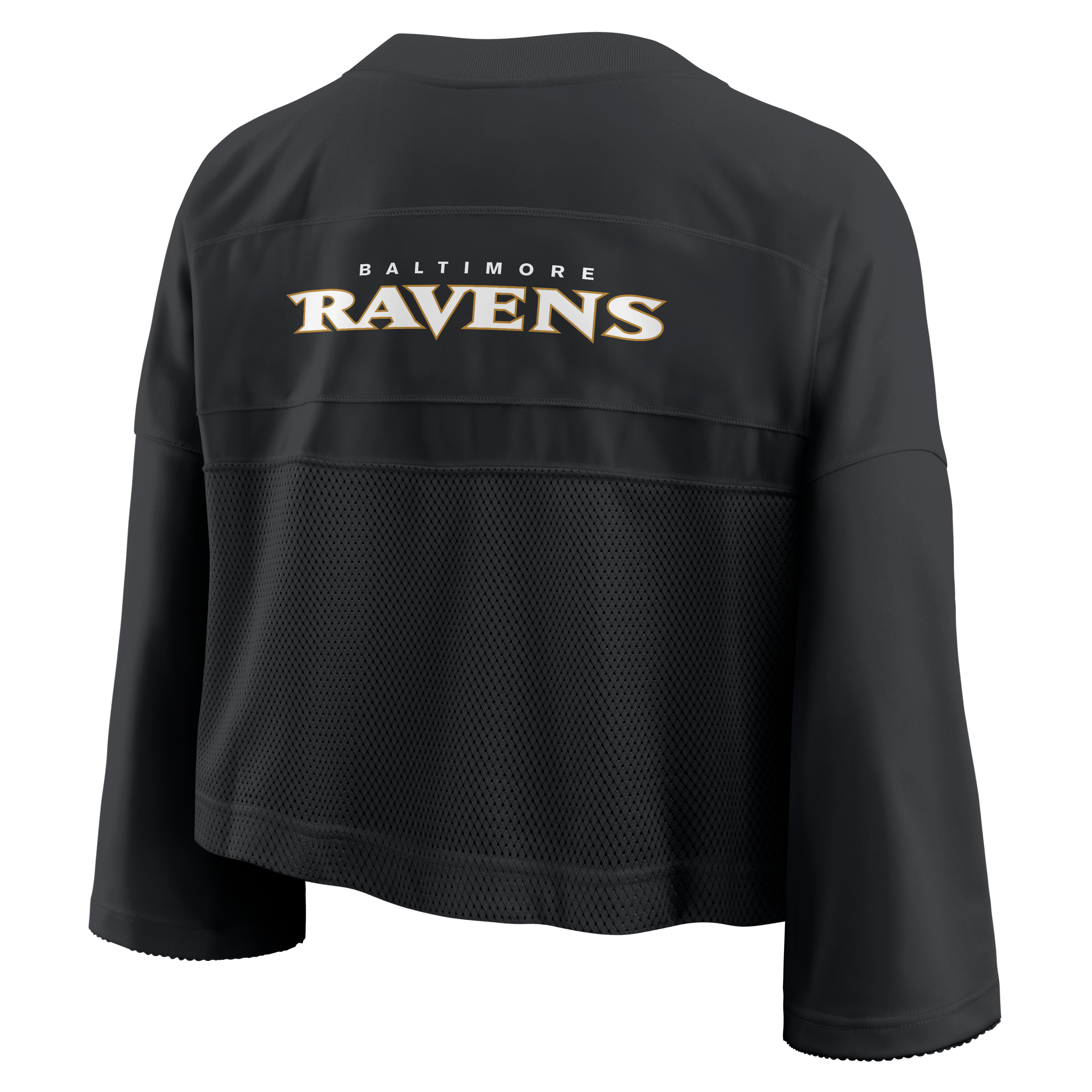 Women's Nike Black Baltimore Ravens Rewind Cropped Mesh Dri-FIT Fashion Jersey