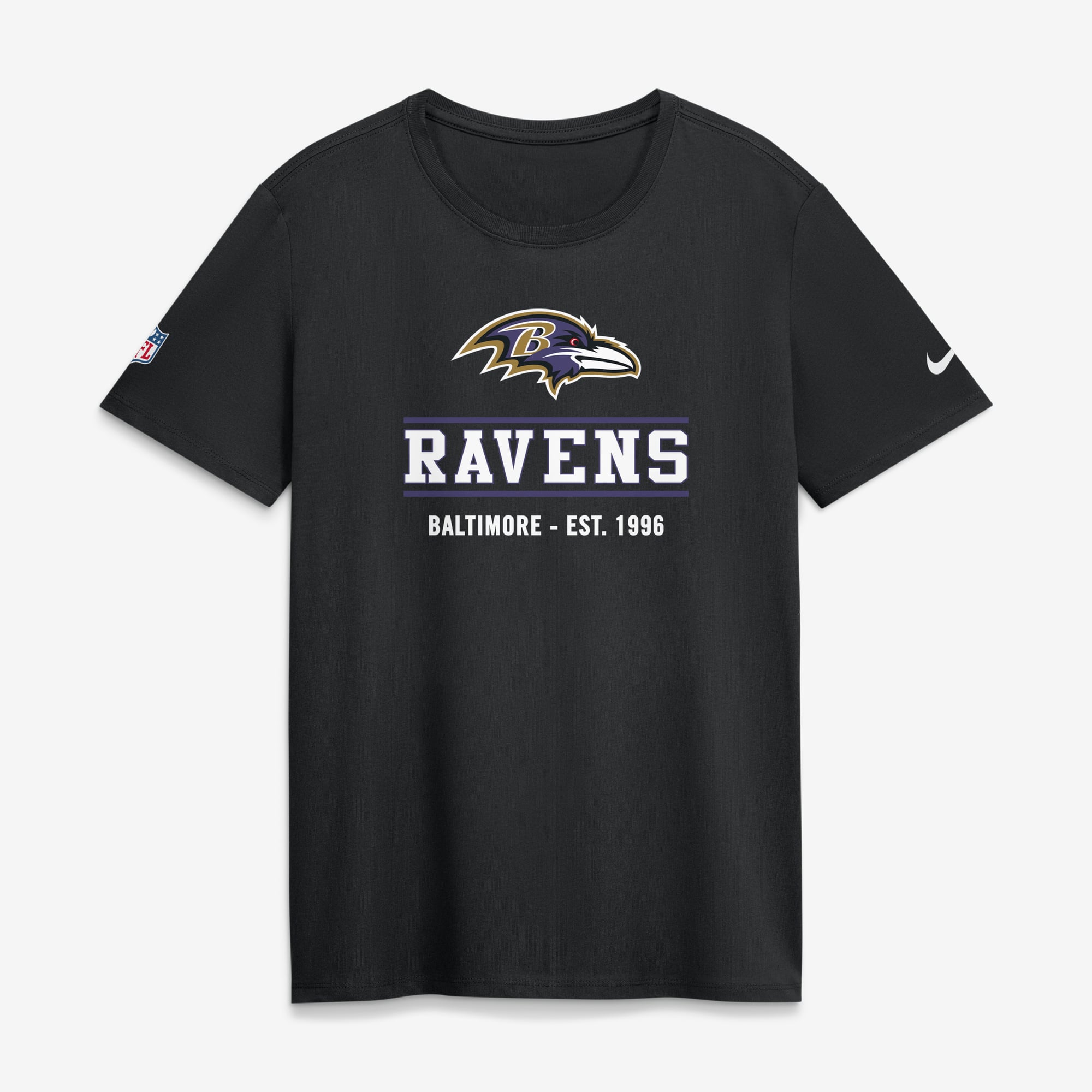 T-shirt Nike Dri-FIT alternatif noir Baltimore Ravens pour femme