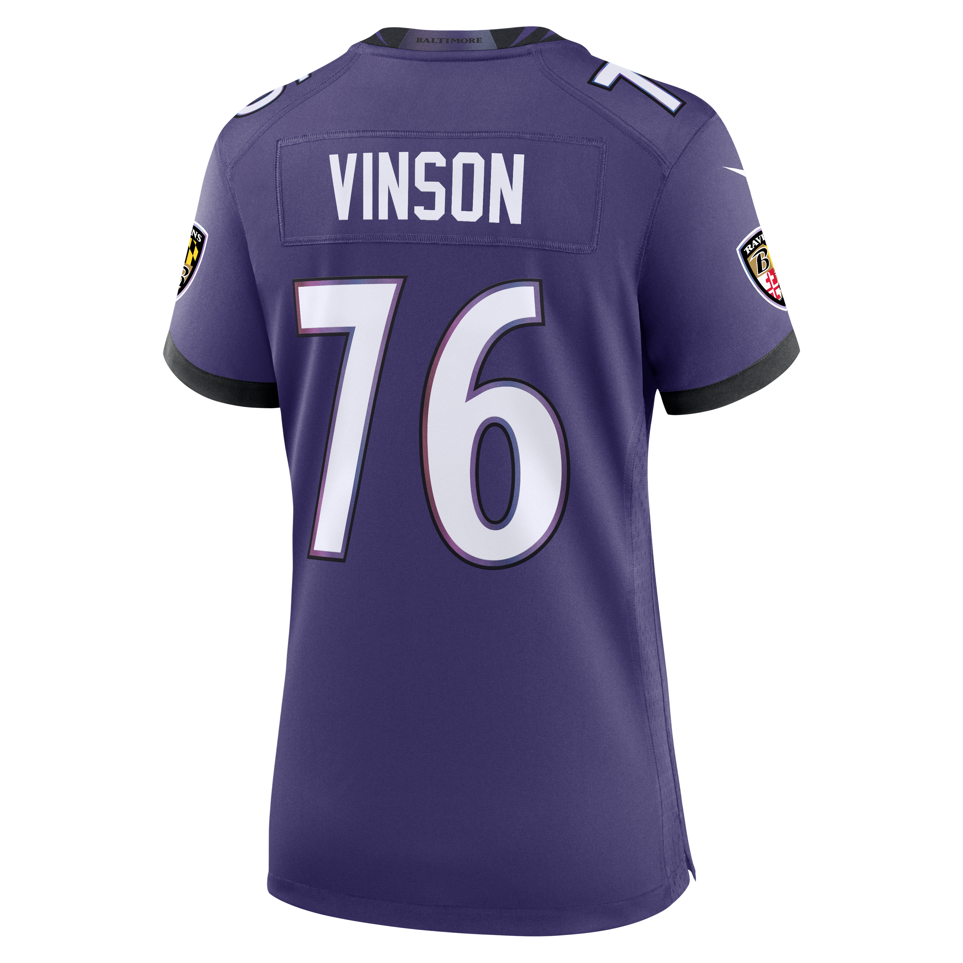 Women's Nike Carson Vinson Purple Baltimore Ravens Team Game Jersey