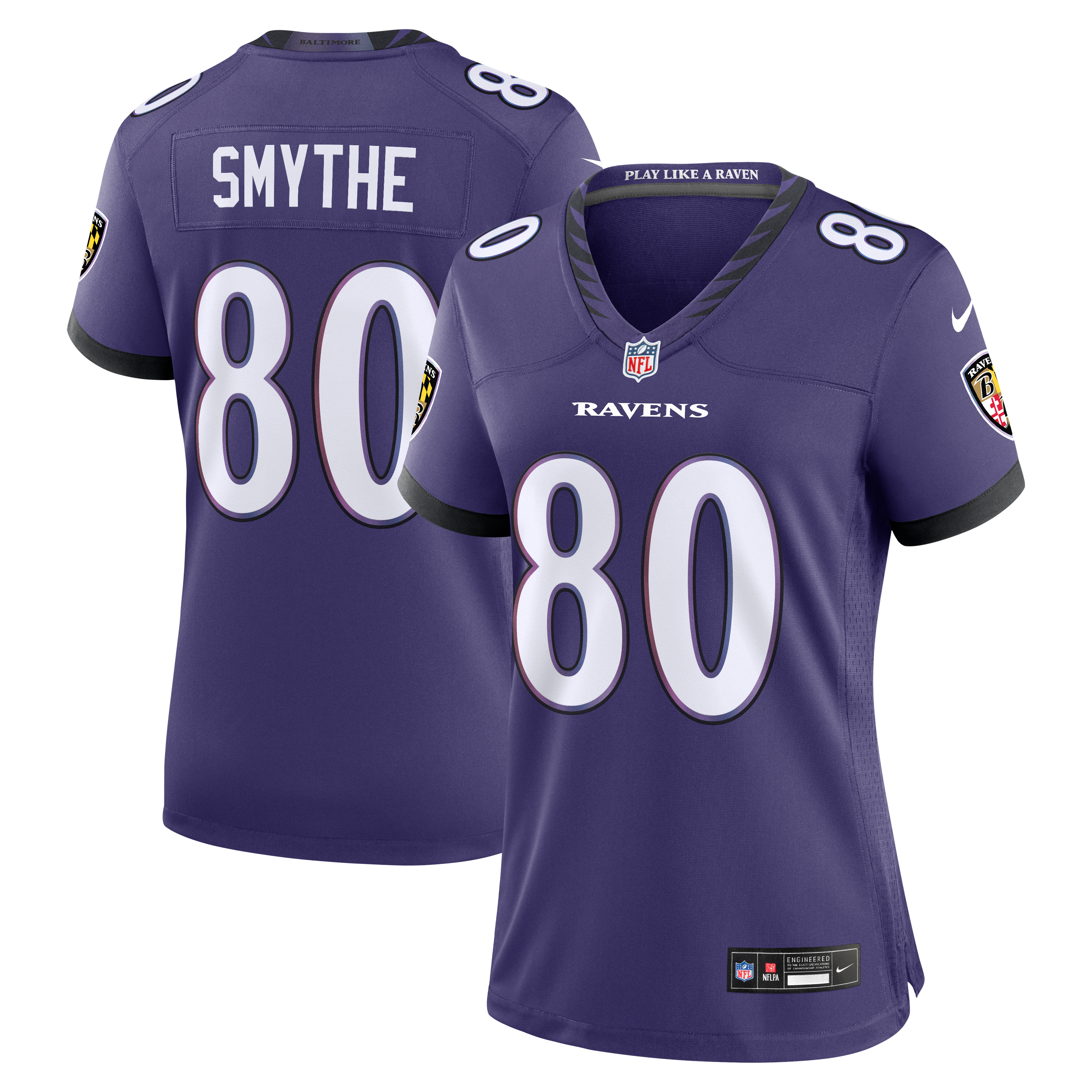 Women's Nike Durham Smythe Purple Baltimore Ravens Team Game Jersey