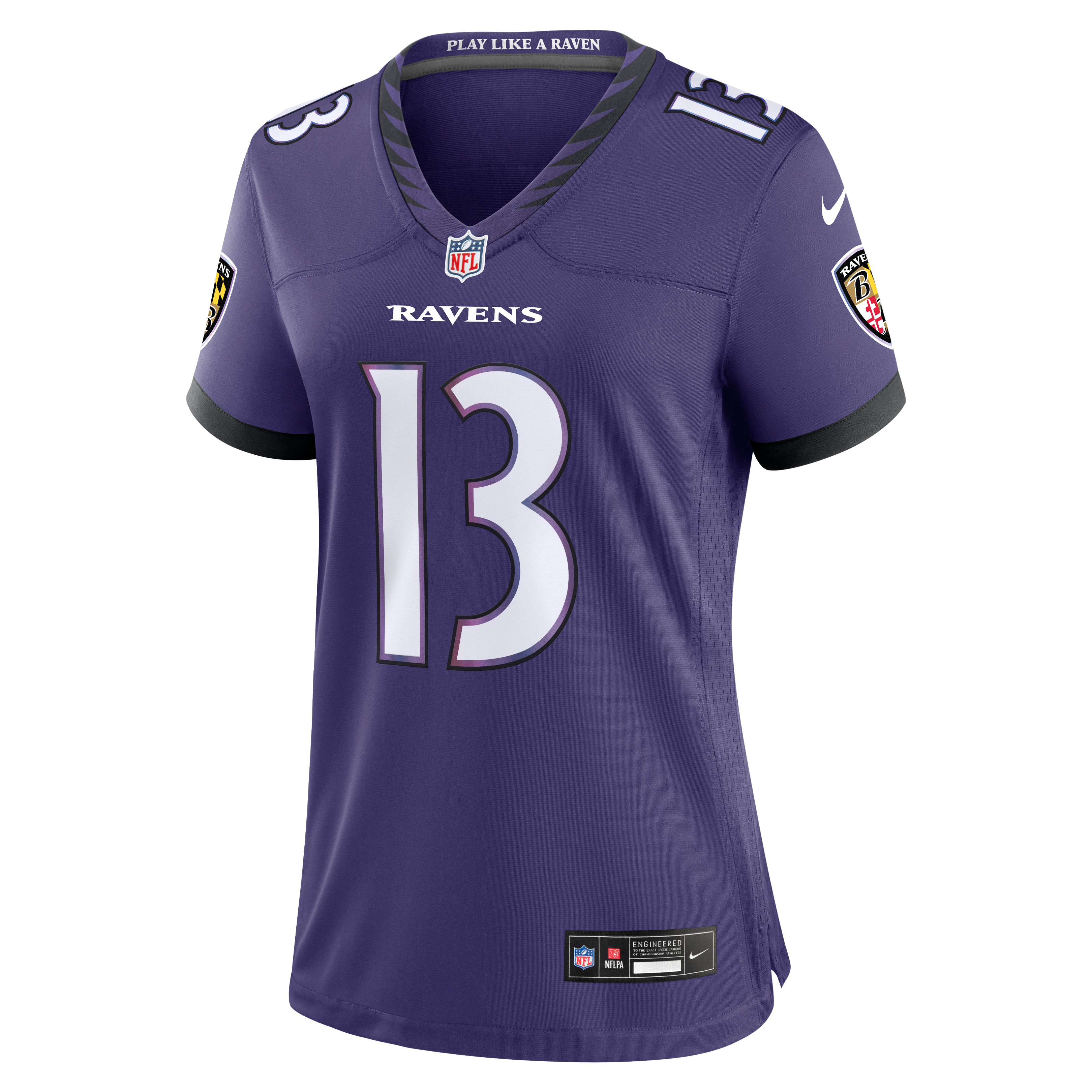 Women's Nike Elijah Sarratt Purple Baltimore Ravens Team Game Jersey