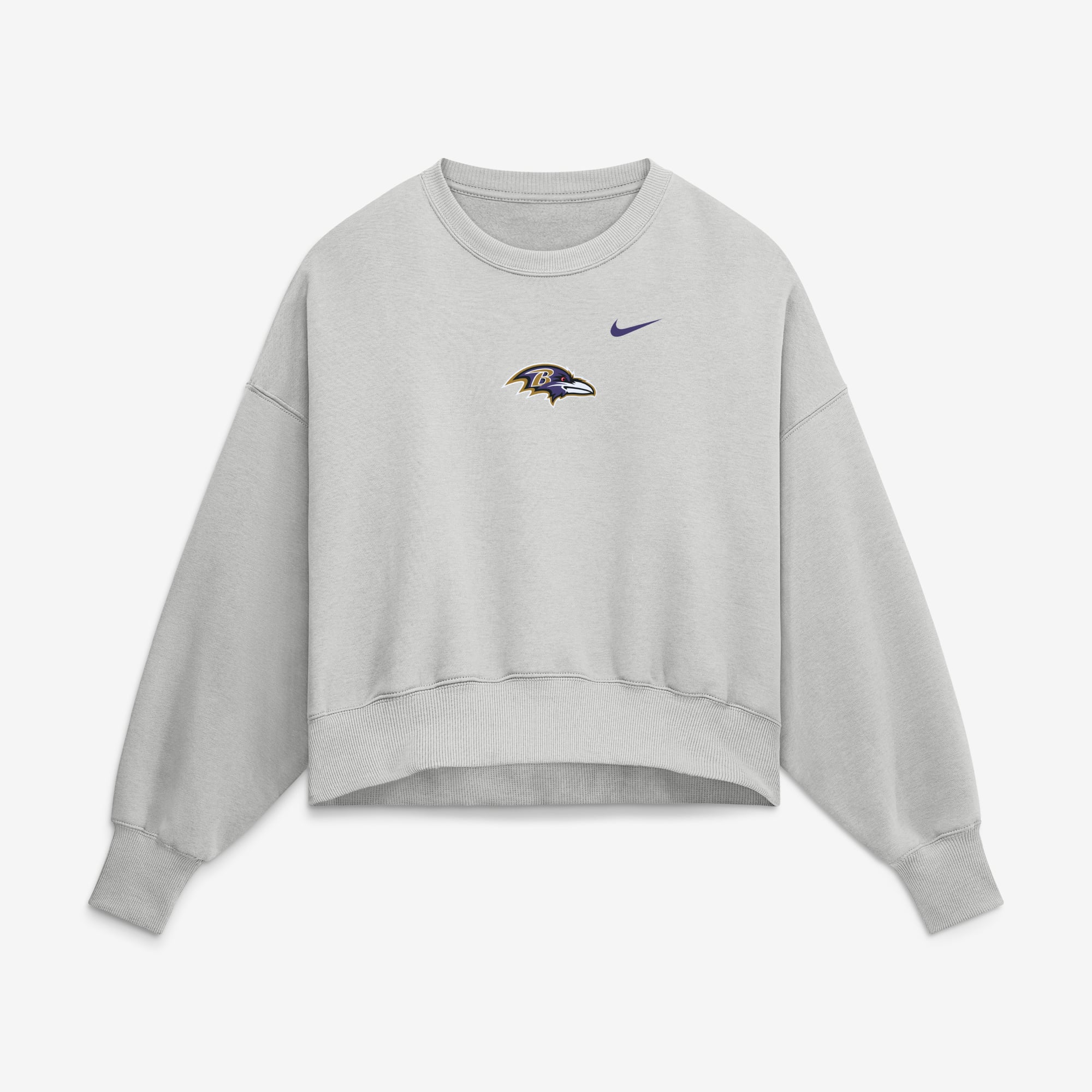 Sweat-shirt polaire surdimensionné Nike Primetime Phoenix gris Baltimore Ravens pour femme