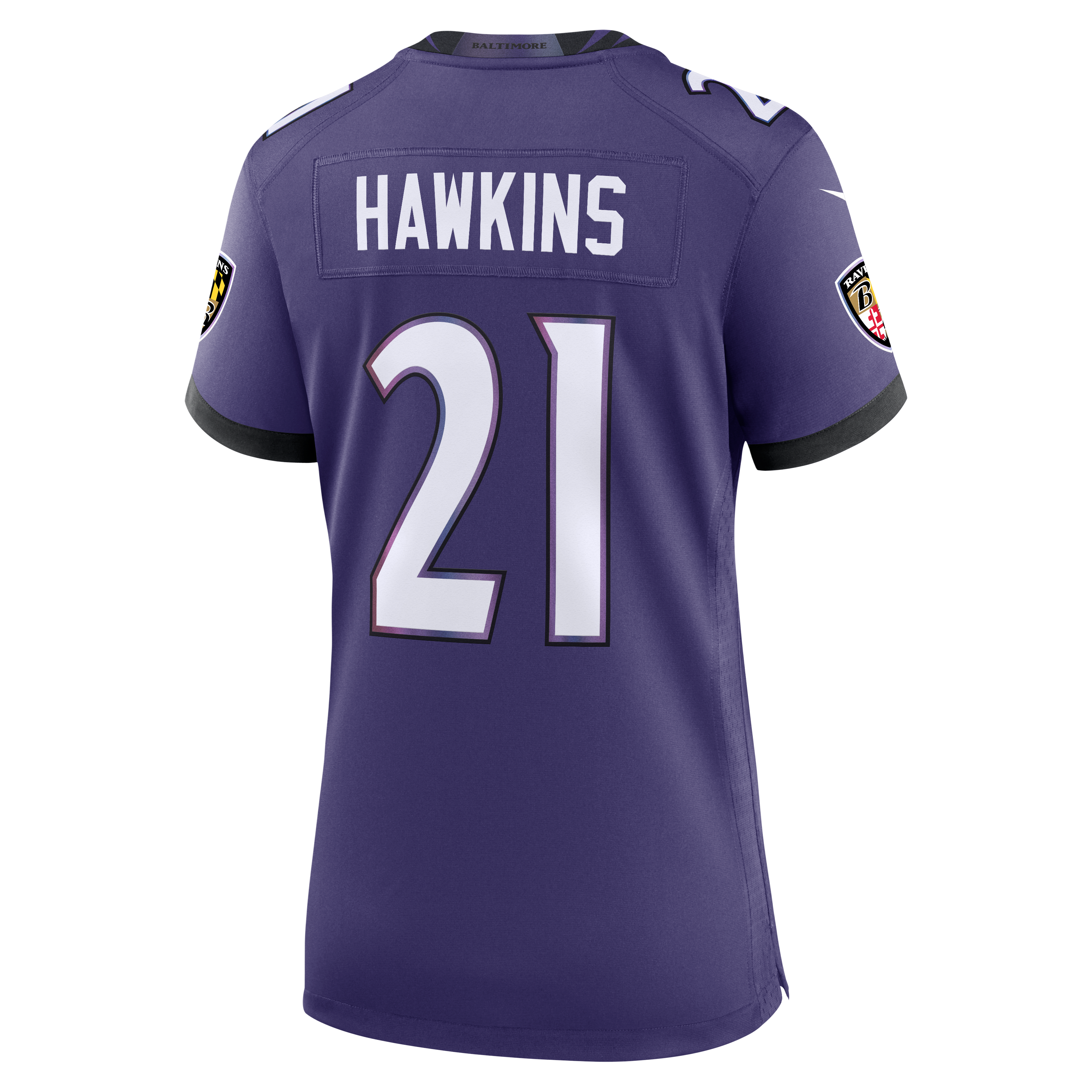 Women's Nike Jaylinn Hawkins Purple Baltimore Ravens Team Game Jersey