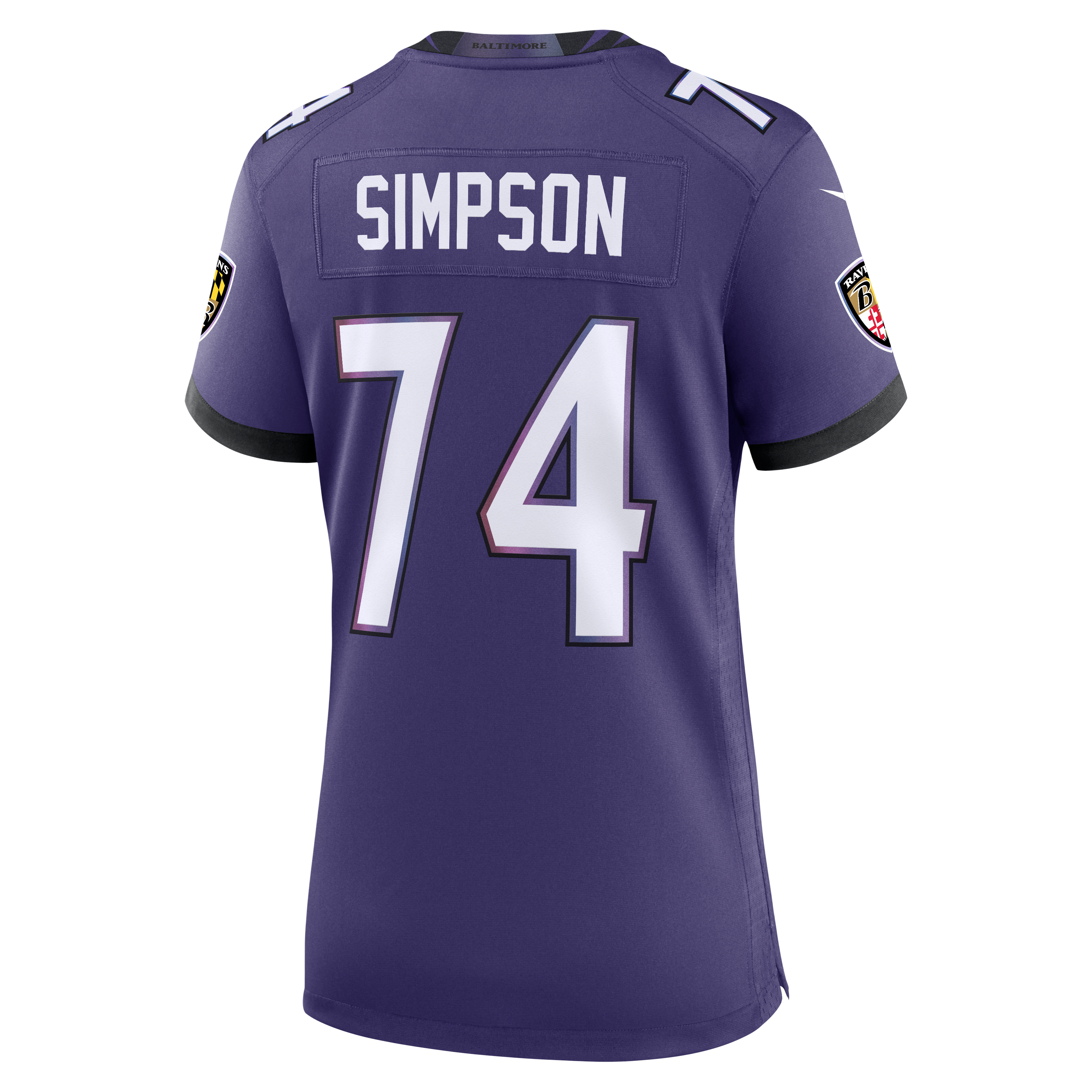Women's Nike John Simpson Purple Baltimore Ravens Team Game Jersey